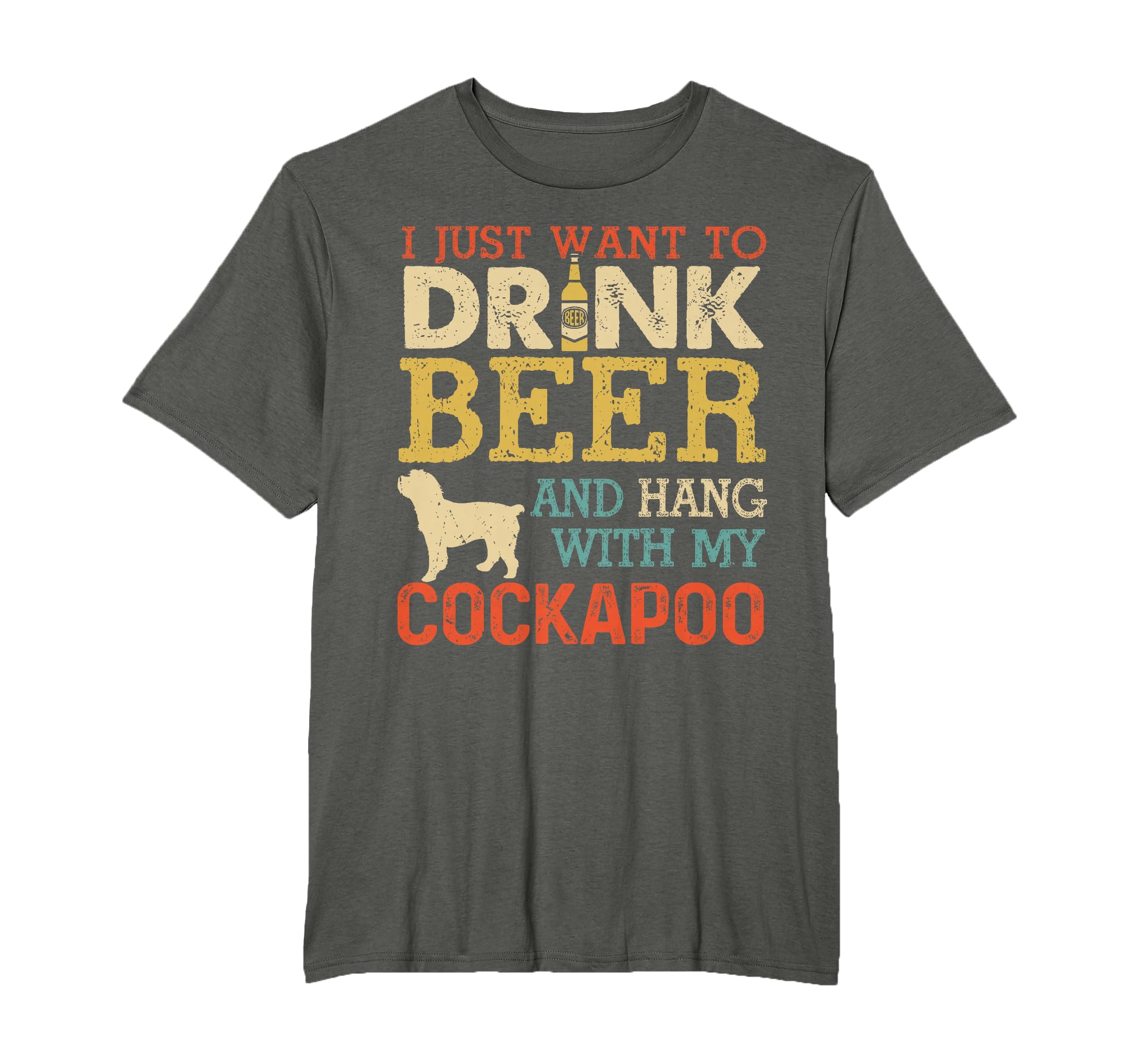 Cockapoo Dad Drink Beer Hang Dog Funny T-Shirt - Graphic Print Unisex - T-Shirt, Sweatshirt, Hoodie