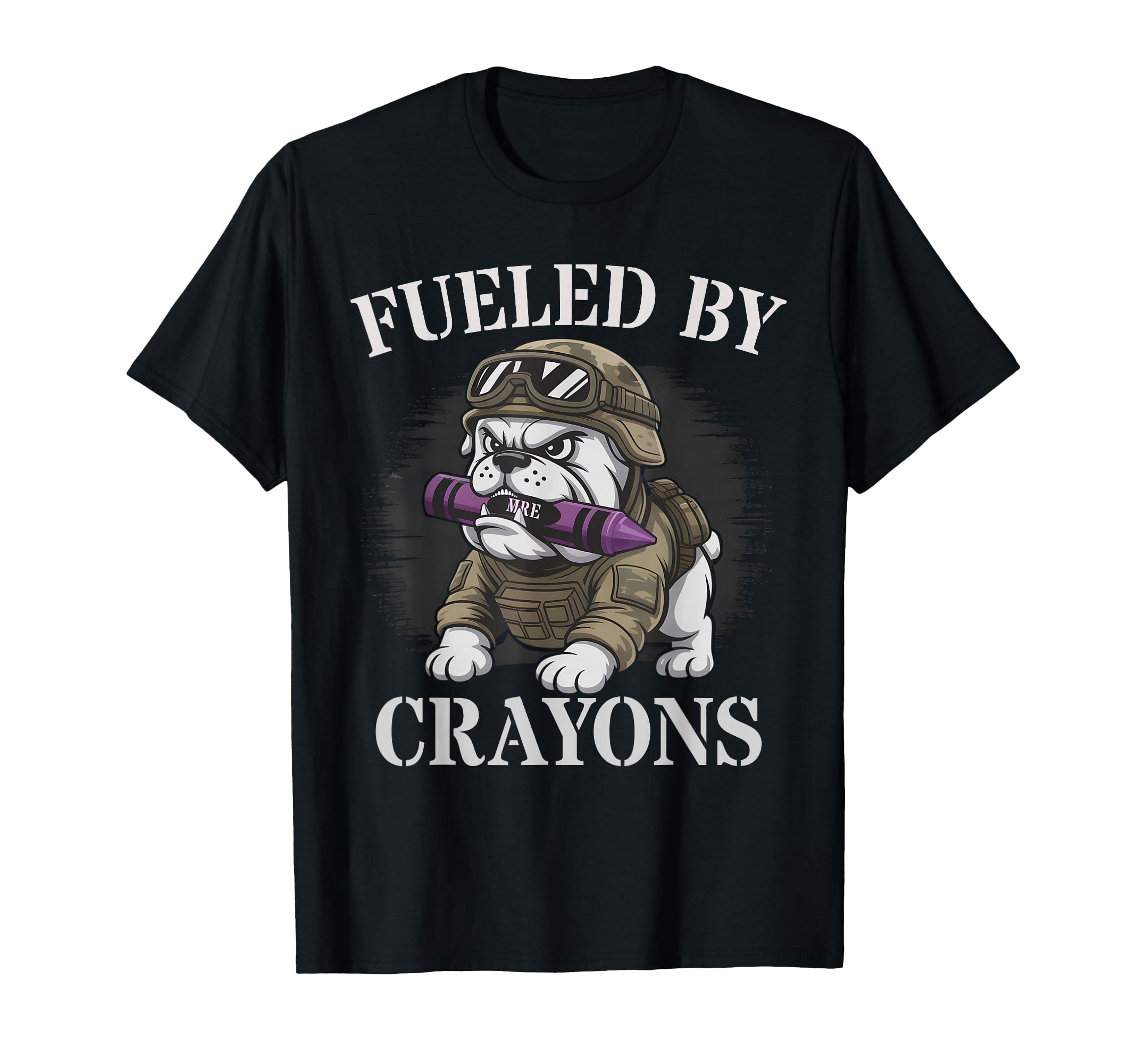 Bulldog Fueled Crayons Son Dad T-Shirt - Minimalist Print for Adults - T-Shirt, Sweatshirt, Hoodie