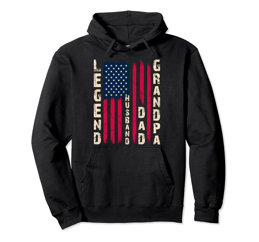 Usa Flag Fathers Day Dad Legend Husband Hoodie - Graphic Print for Adults - T-Shirt, Sweatshirt, Hoodie