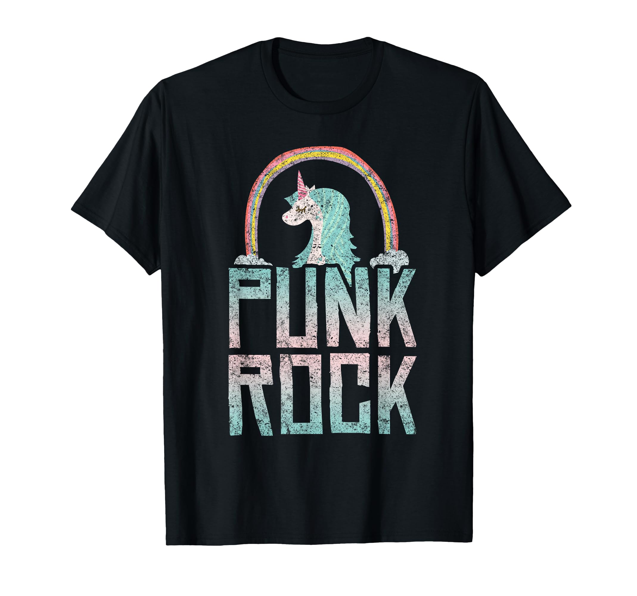 Punk Rock Unicorn Rainbow Funny Music T-Shirt - Graphic Print for Adults - T-Shirt, Sweatshirt, Hoodie