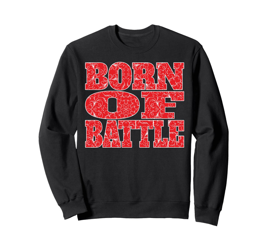Born Battle Patterned Text Soccer Sweatshirt - Streetwear Style for Adults - T-Shirt, Sweatshirt, Hoodie