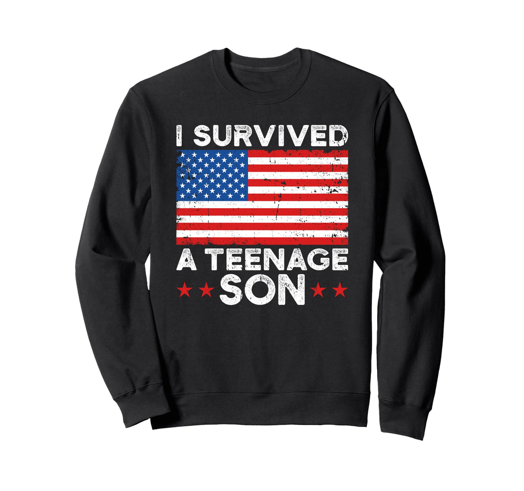 I Survived Teenage Son Parenting Sweatshirt - Custom Art Print Men Women - T-Shirt, Sweatshirt, Hoodie