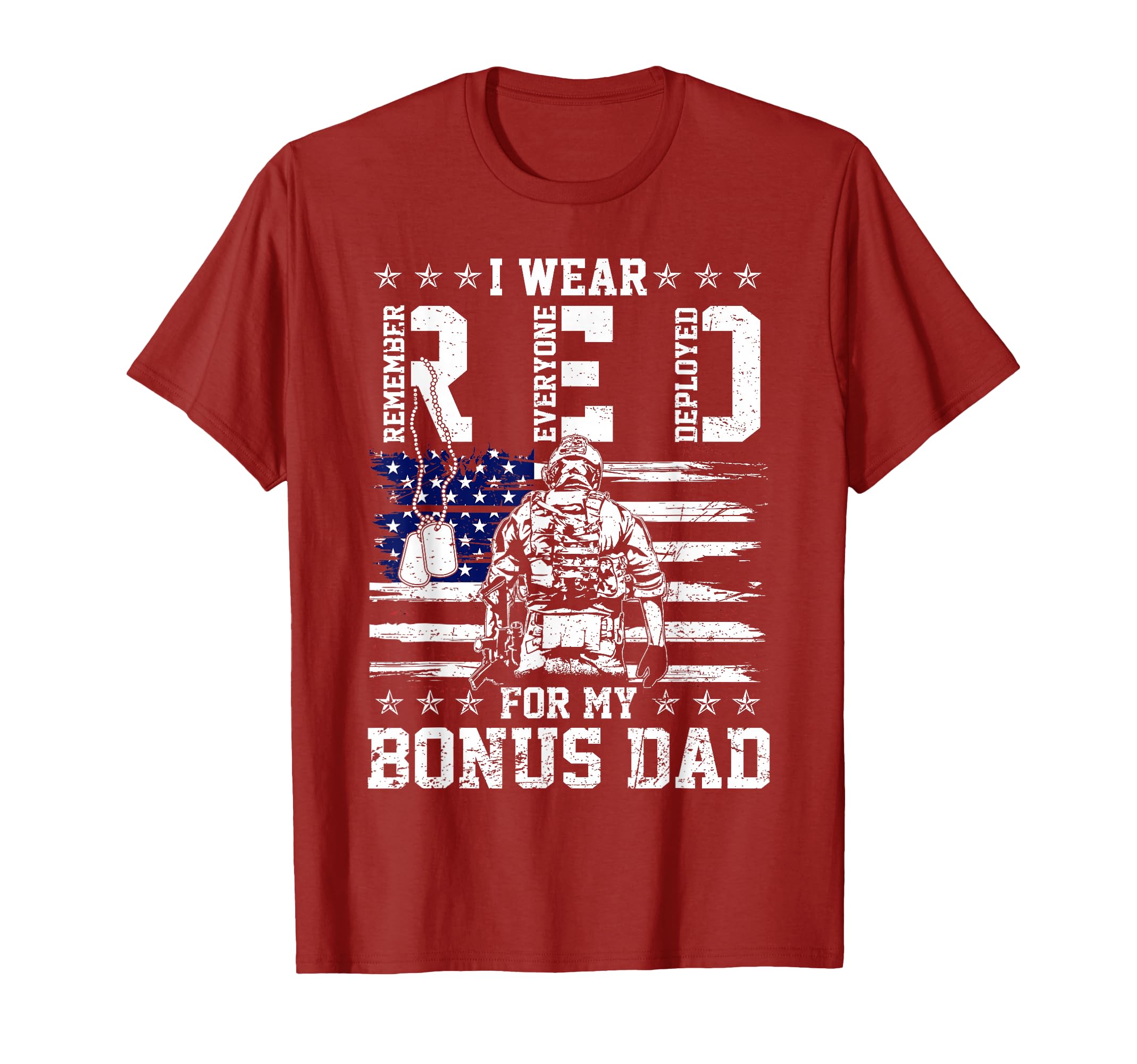 I Wear Red Fridays My Bonus Dad T-Shirt - Novelty Apparel Men Women - T-Shirt, Sweatshirt, Hoodie