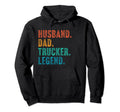 Husband Dad Trucker Legend Father Hoodie - Custom Art Print Men Women - T-Shirt, Sweatshirt, Hoodie