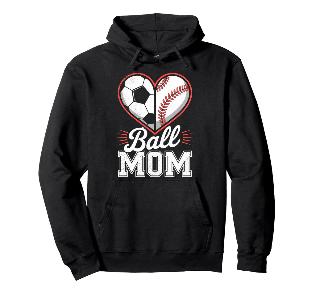 Soccer Baseball Ball Mom Soccer Player Fan Hoodie - Unique Graphic Unisex - T-Shirt, Sweatshirt, Hoodie
