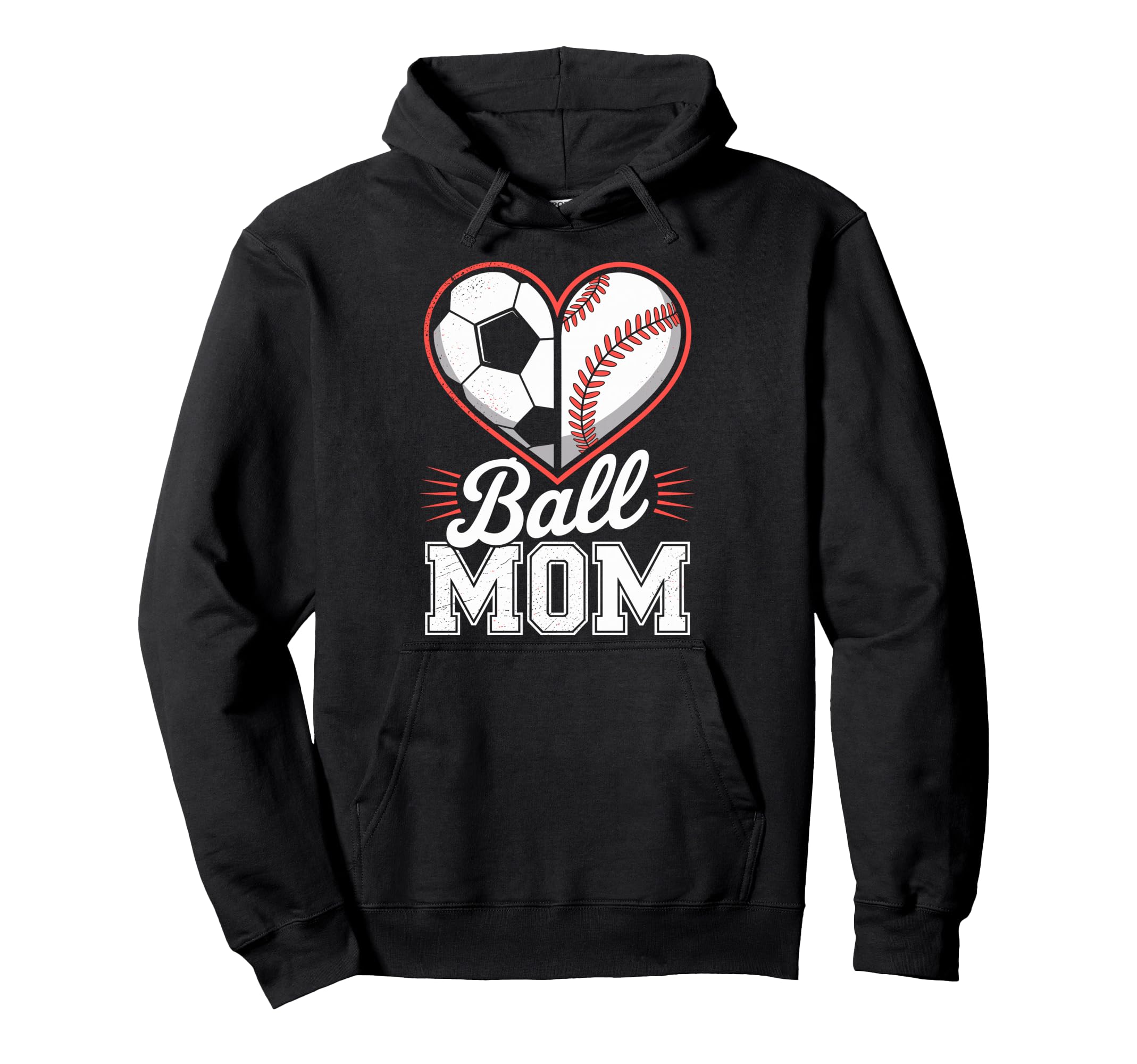 Soccer Baseball Ball Mom Soccer Player Fan Hoodie - Unique Graphic Unisex - T-Shirt, Sweatshirt, Hoodie