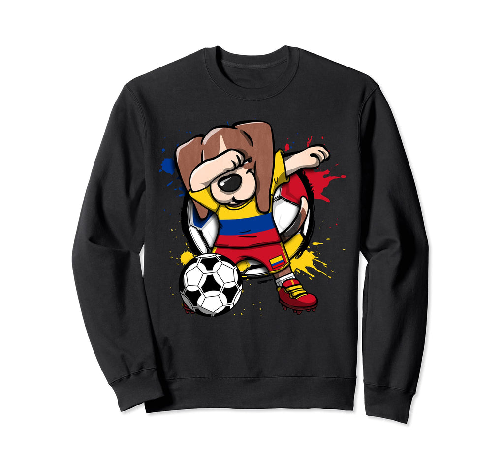 Dabbing Beagle Dog Colombia Soccer Sweatshirt - Streetwear Style Unisex - T-Shirt, Sweatshirt, Hoodie