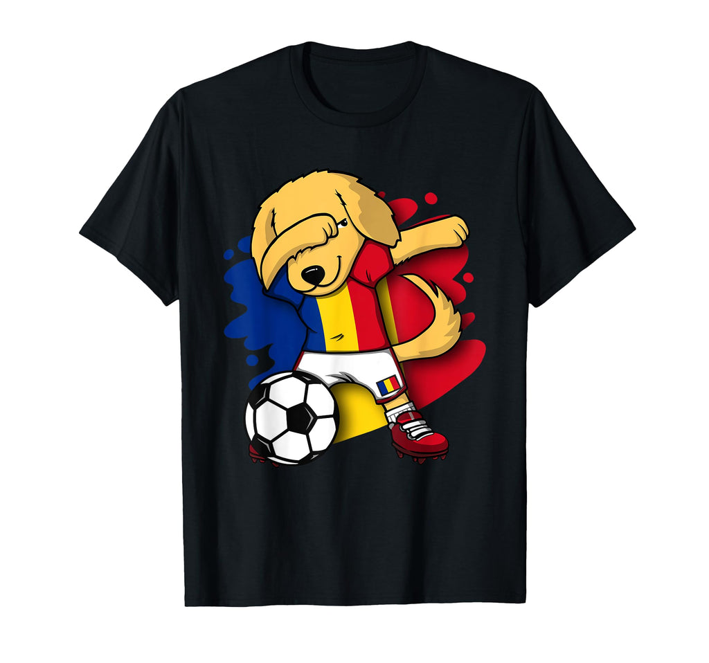 Dabbing Golden Retriever Romania T-Shirt - Trendy Graphic for Adults - T-Shirt, Sweatshirt, Hoodie