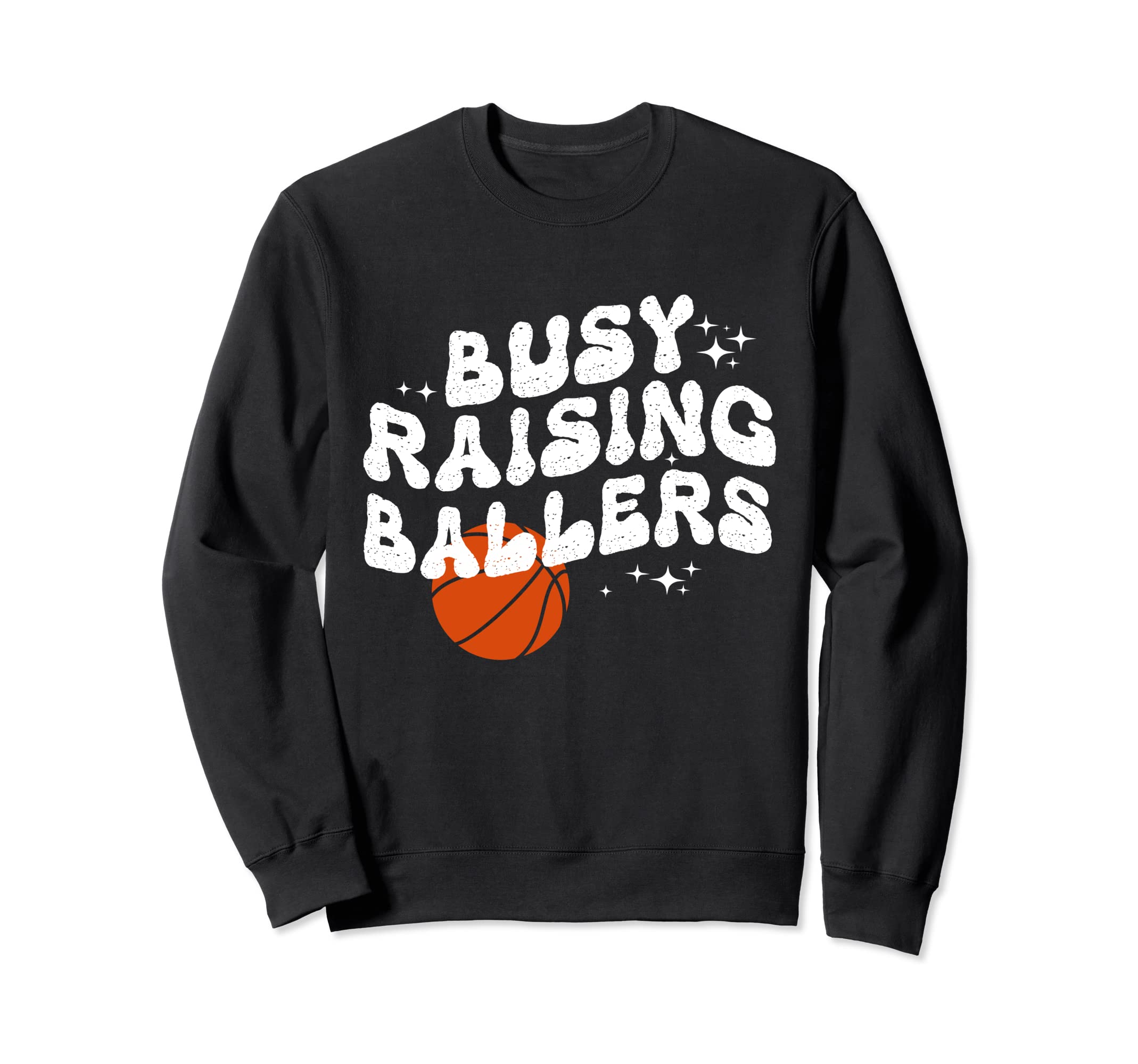 Busy Raising Ballers Groovy Sweatshirt - Aesthetic Graphic for Adults - T-Shirt, Sweatshirt, Hoodie