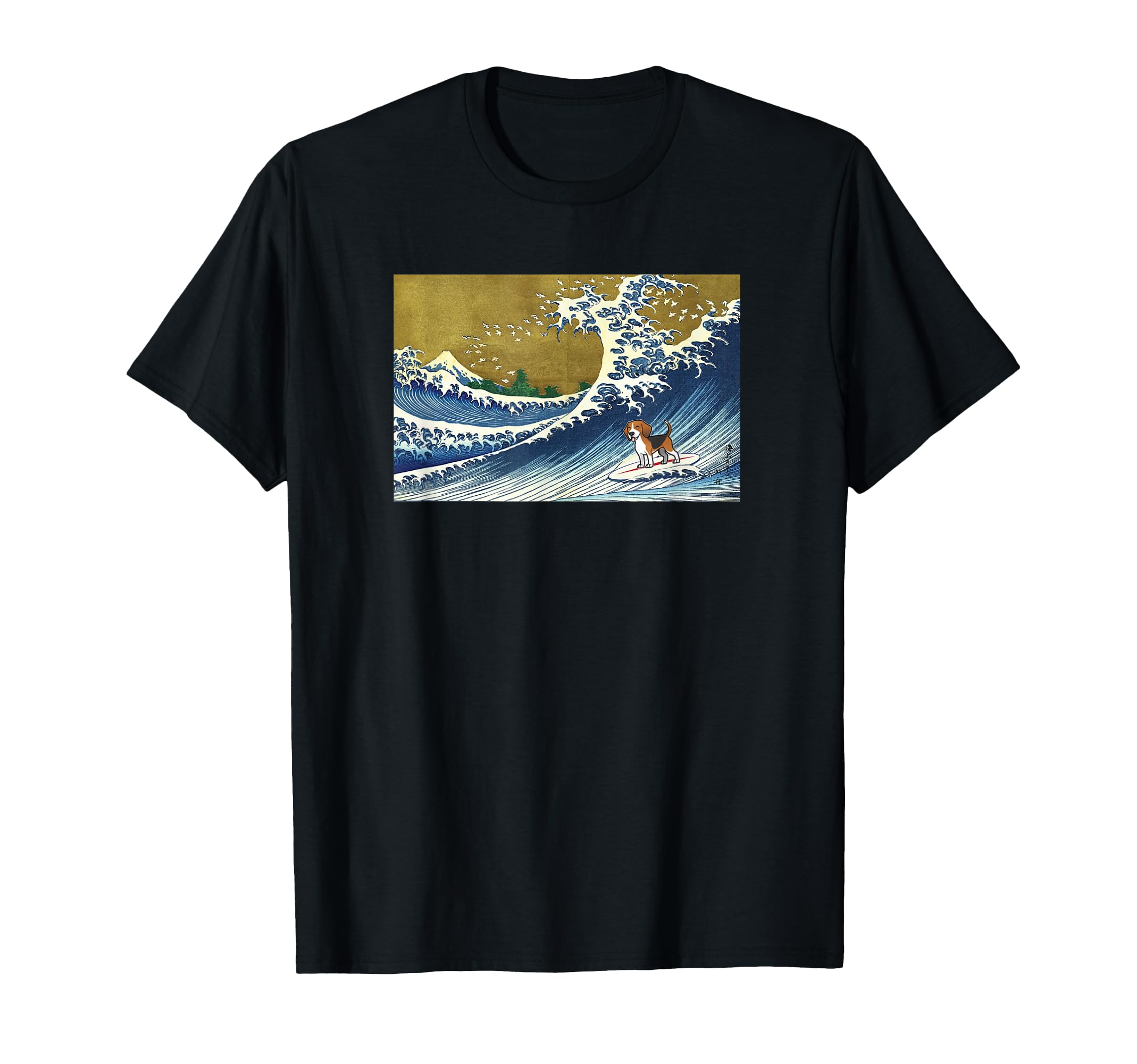 Funny Mens Surfing Wave Beagle Dog T-Shirt - Streetwear Style Men Women - T-Shirt, Sweatshirt, Hoodie