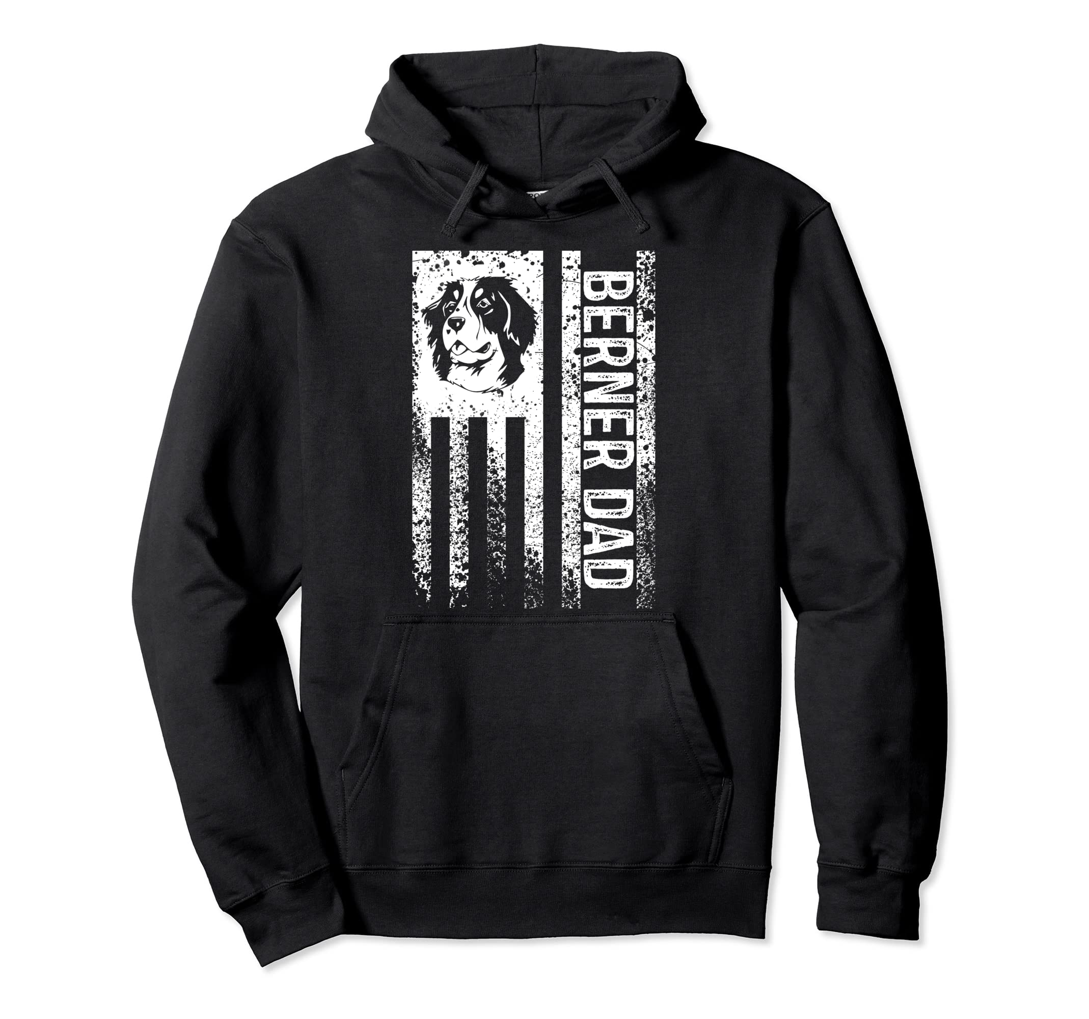 Berner Dad American Flag Bernese Mountain Hoodie - Novelty Apparel Unisex - T-Shirt, Sweatshirt, Hoodie