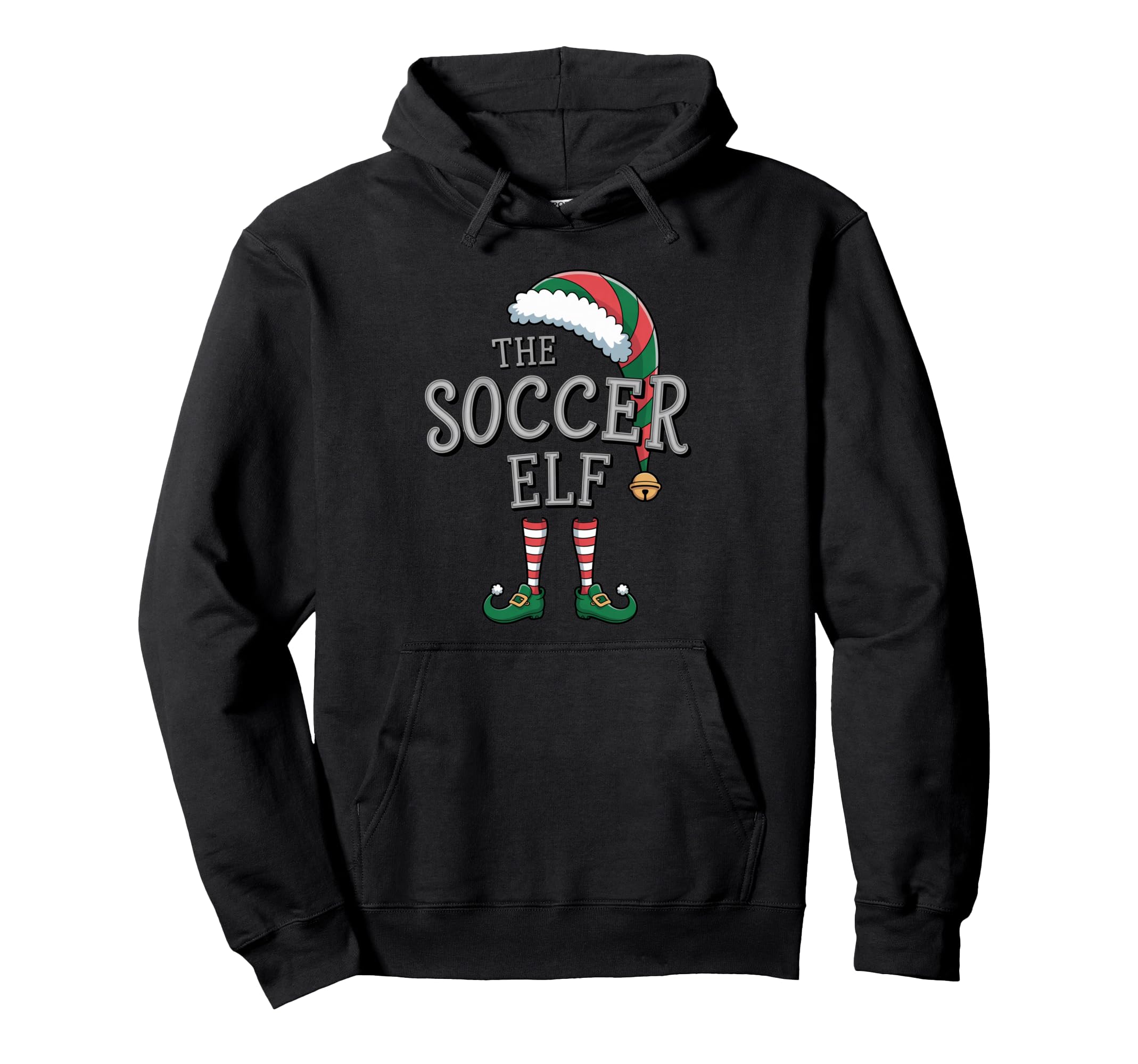 Soccer Elf Matching Family Soccer Elf Hoodie - Graphic Print for Adults - T-Shirt, Sweatshirt, Hoodie