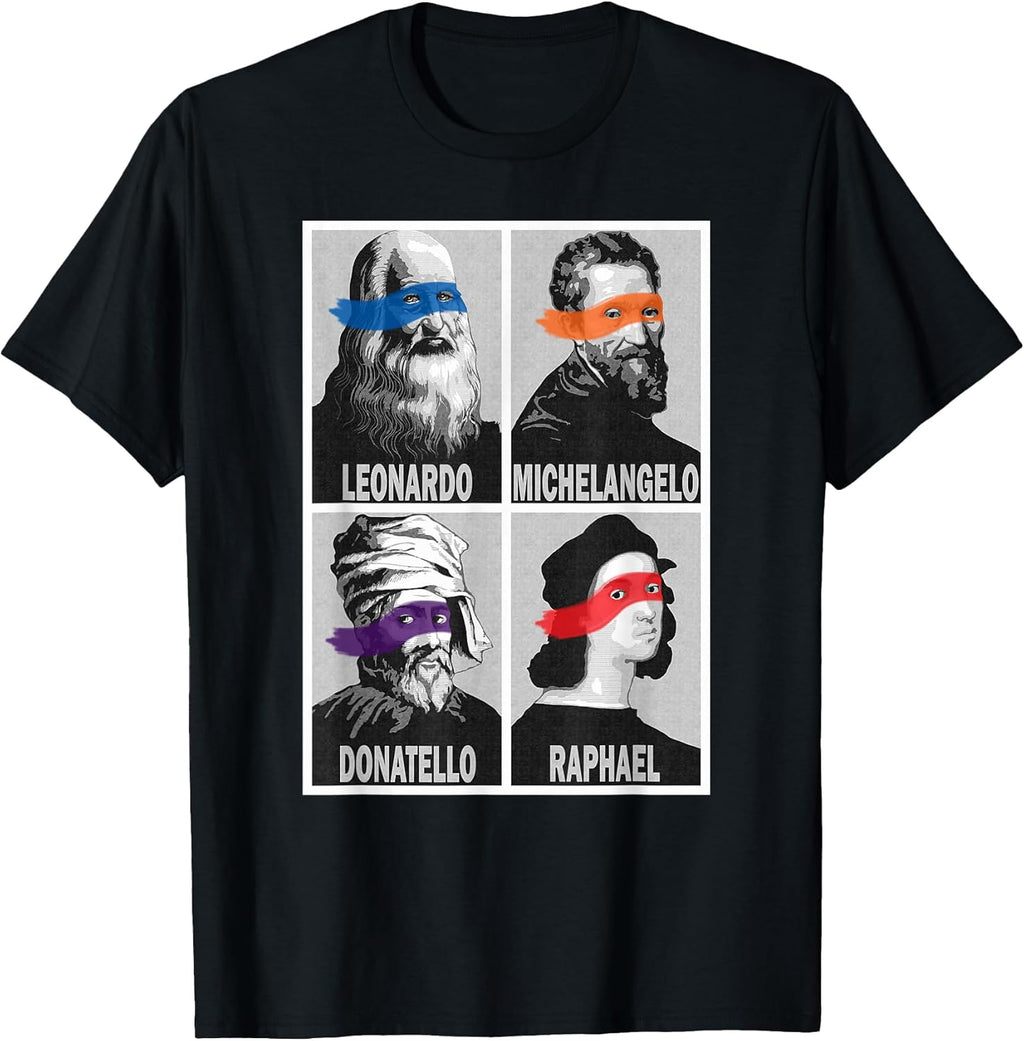 Renaissance Ninja Artists Poster Style Pop Art - Adult & Kids T-Shirts, Sweatshirts & Hoodies apparel design preview 1