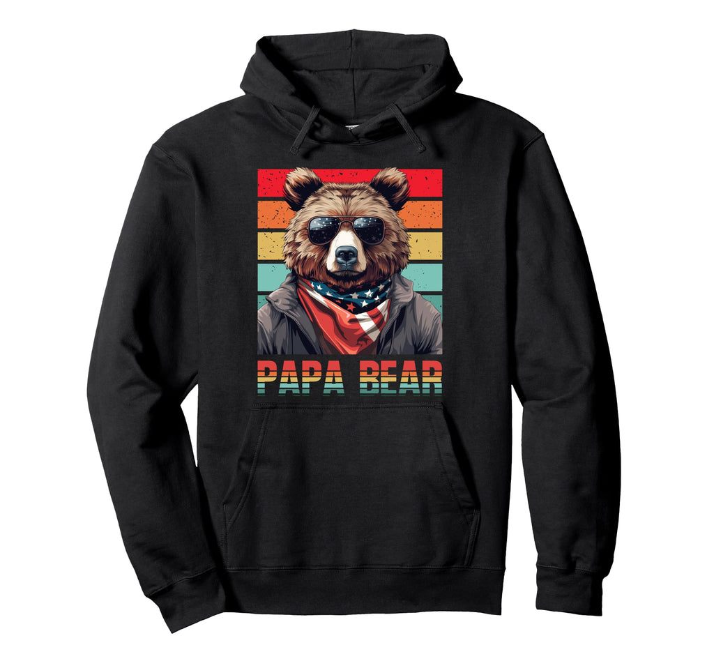 Papa Bear Sunglasses Papa Bear Lover Hoodie - Trendy Graphic for Adults - T-Shirt, Sweatshirt, Hoodie