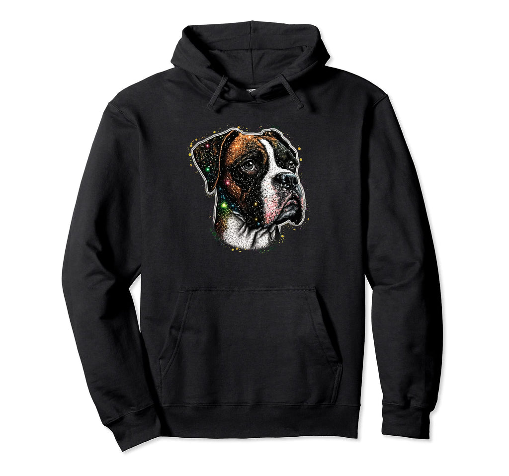 Boxer Lover Colorful Art Dog Mom Dog Dad Hoodie - Graphic Print Men Women - T-Shirt, Sweatshirt, Hoodie