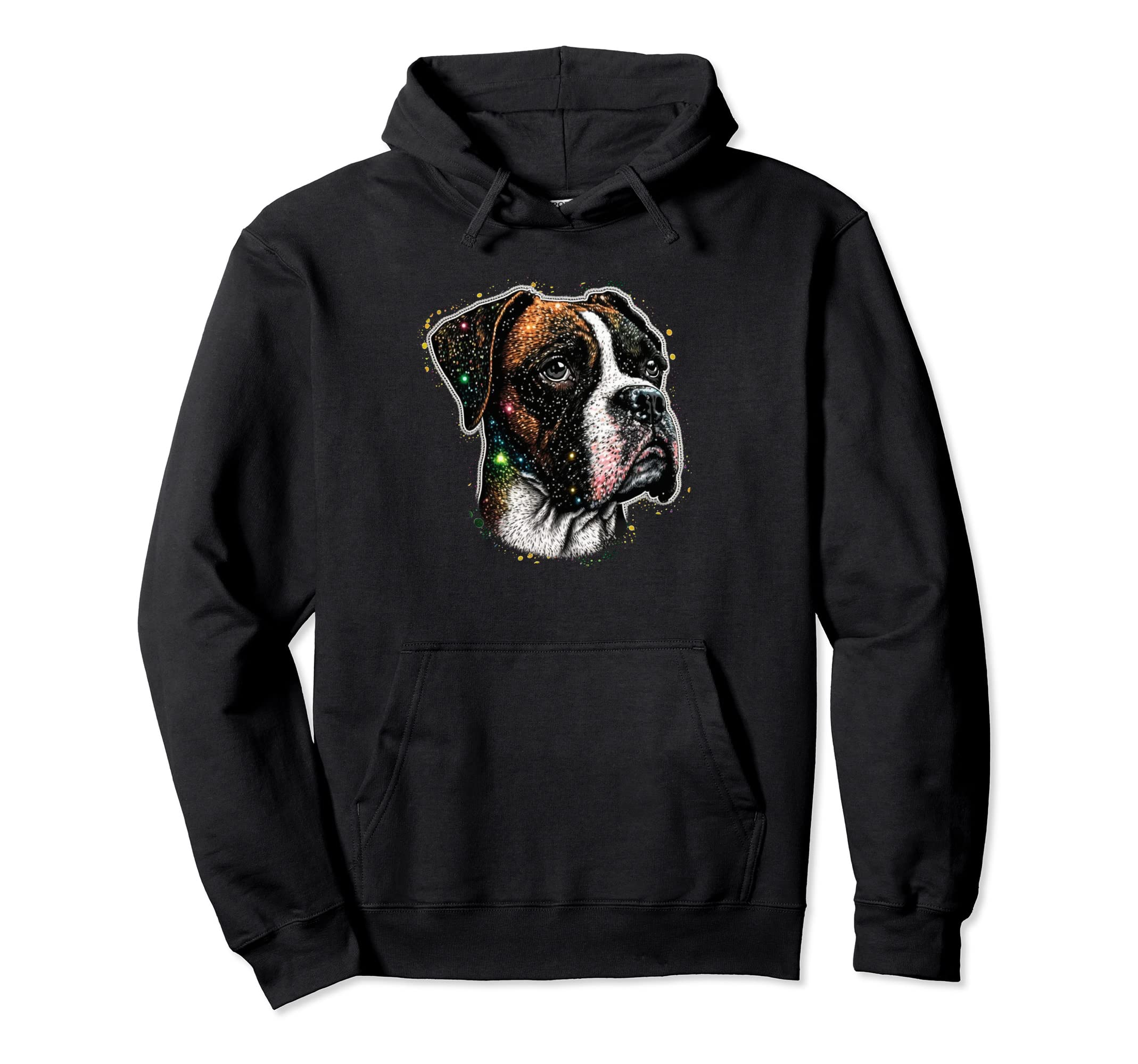 Boxer Lover Colorful Art Dog Mom Dog Dad Hoodie - Graphic Print Men Women - T-Shirt, Sweatshirt, Hoodie