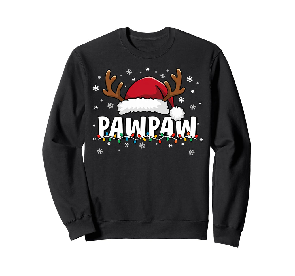 Pawpaw Grandpa Santa Hat Dad Sweatshirt - Casual Everyday Wear Men Women - T-Shirt, Sweatshirt, Hoodie
