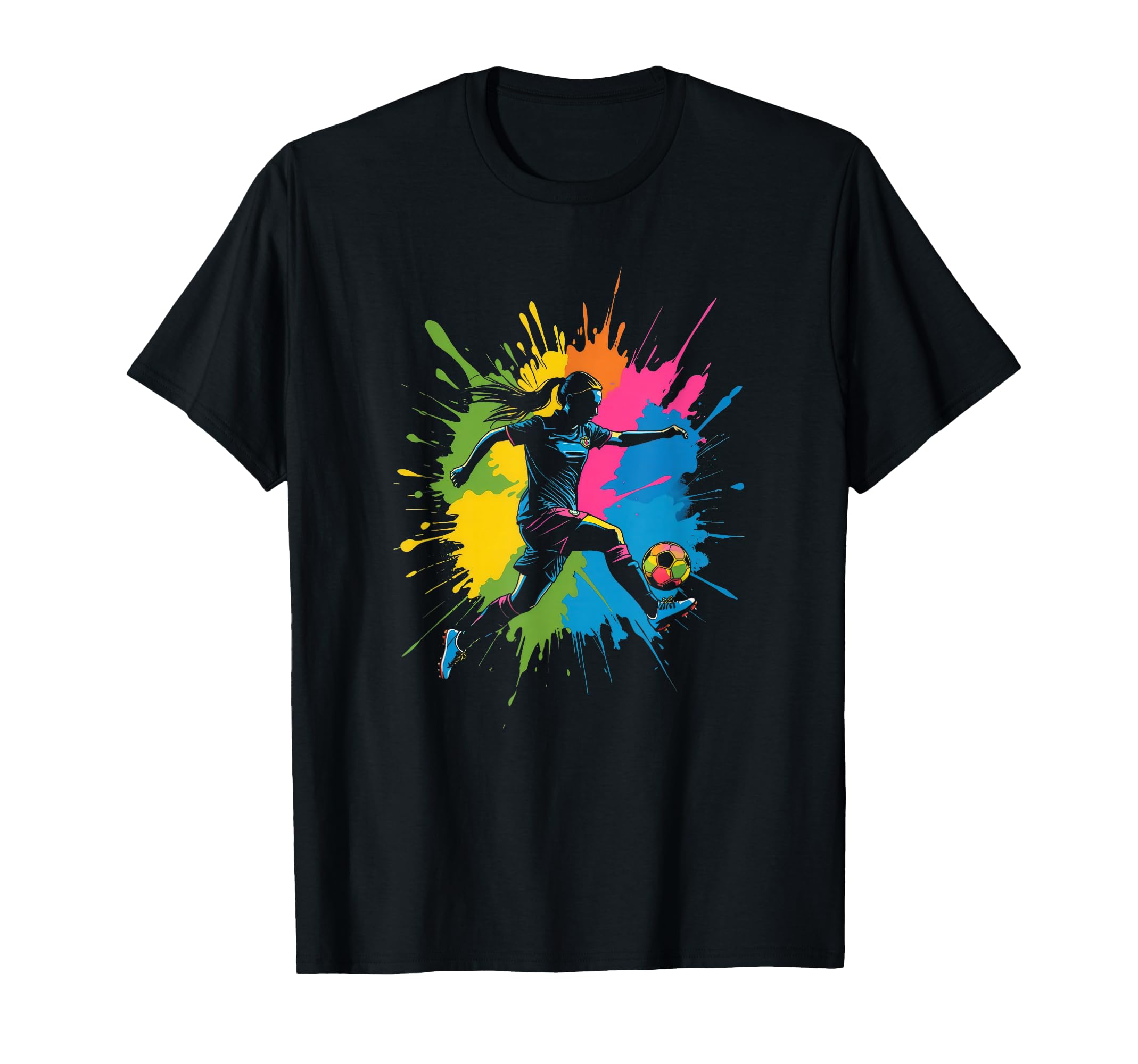Womenr Soccer Player Kicks Soccer Fans T-Shirt - Custom Art Print Unisex - T-Shirt, Sweatshirt, Hoodie