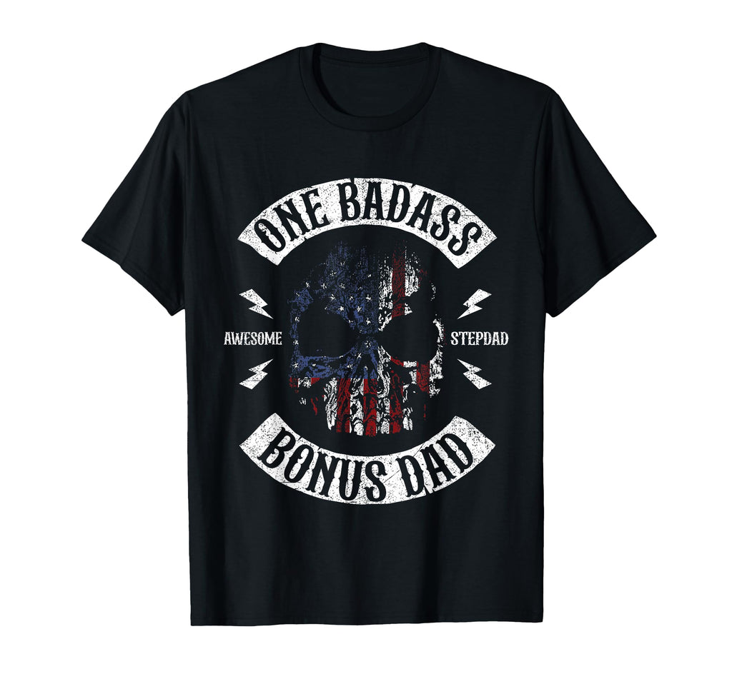 One Badass Bonus Stepdad Birthday T-Shirt - Custom Art Print Men Women - T-Shirt, Sweatshirt, Hoodie