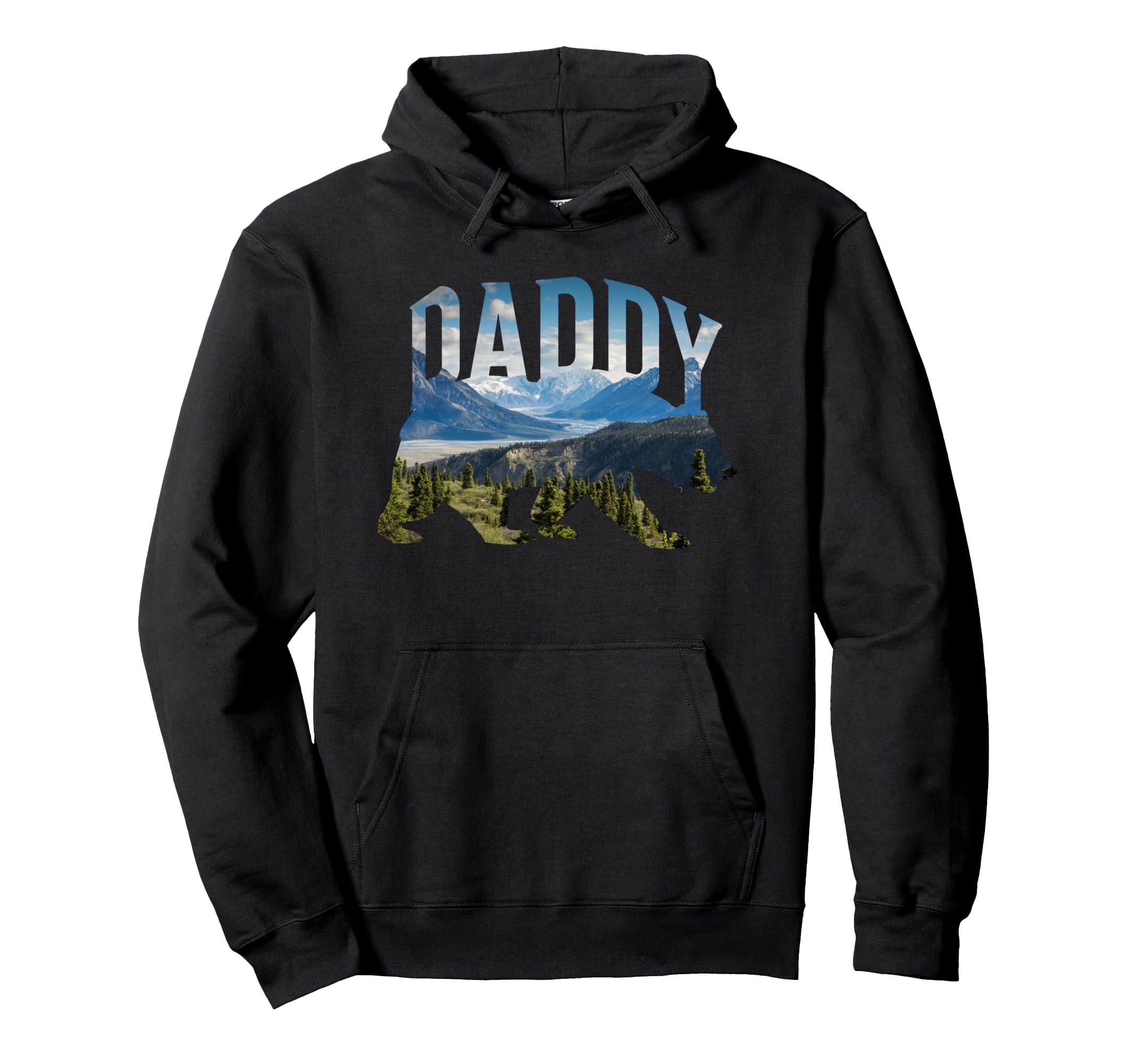 Daddy Bear Mountains Papa Bear Dad Hoodie - Graphic Print Men Women - T-Shirt, Sweatshirt, Hoodie