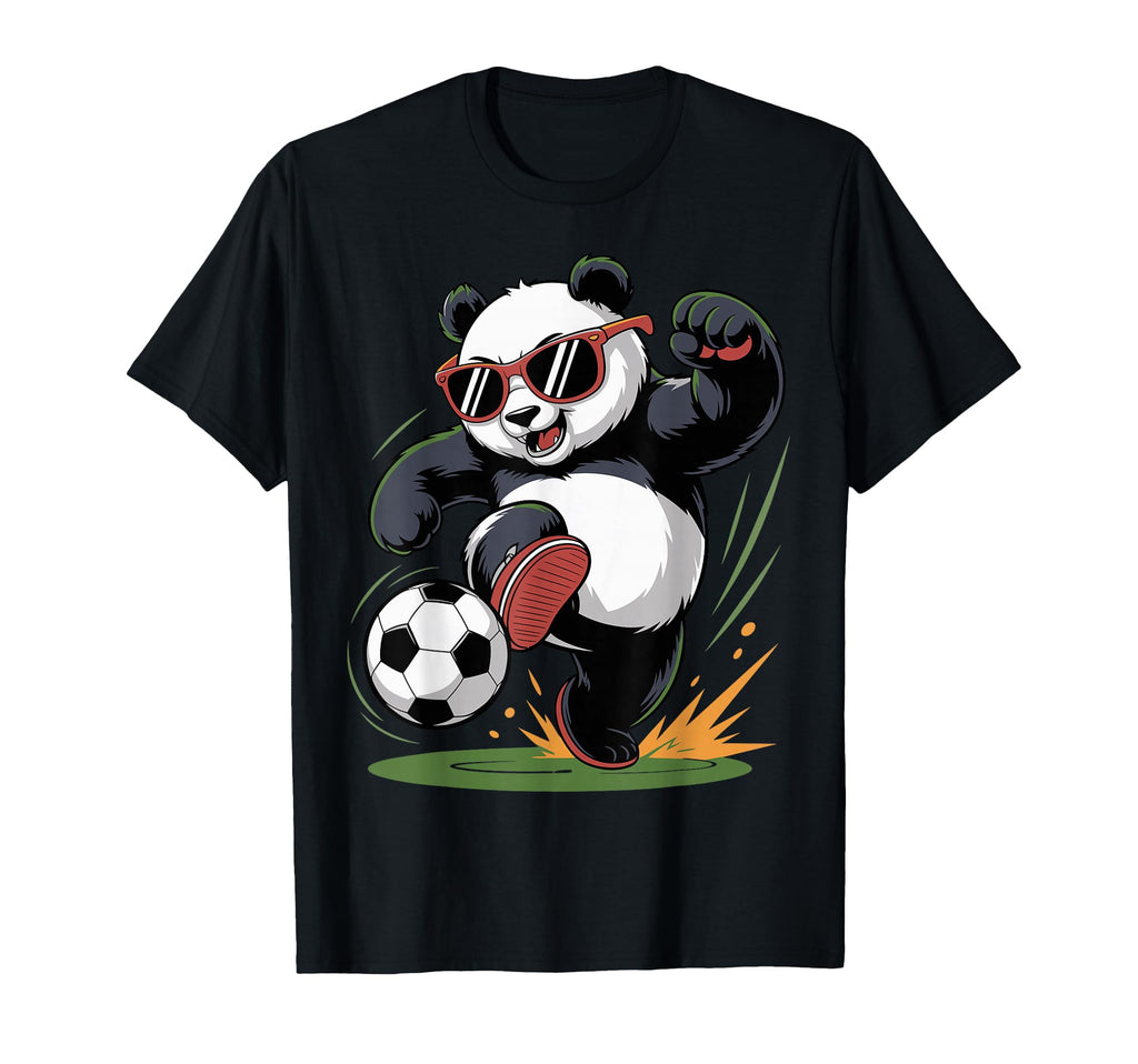 Funny Panda Playing Soccer Animal T-Shirt - Novelty Apparel for Adults - T-Shirt, Sweatshirt, Hoodie
