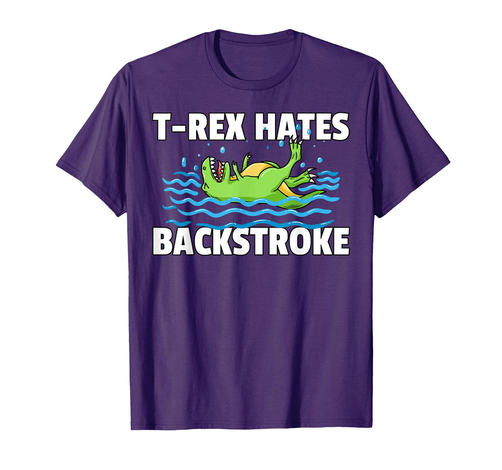 T Rex Hates Backstroke Swimmer T-Shirt - Unique Graphic for Adults - T-Shirt, Sweatshirt, Hoodie
