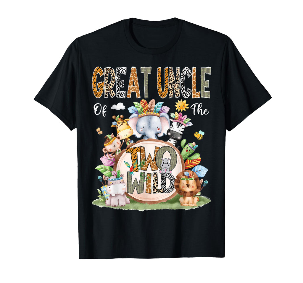 Great Uncle Two Wild 2Nd Birthday Safari T-Shirt - Trendy Graphic Unisex - T-Shirt, Sweatshirt, Hoodie