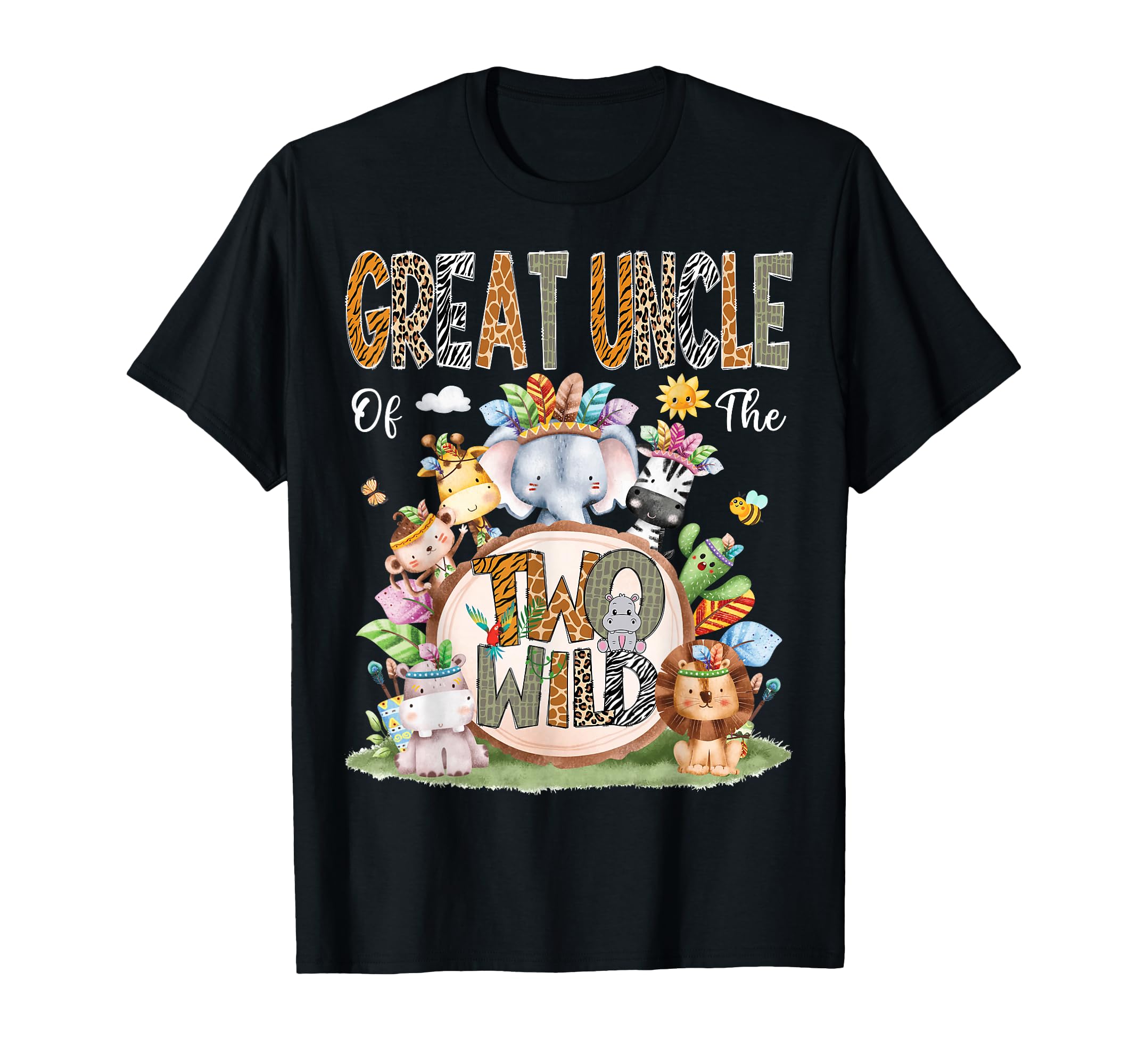 Great Uncle Two Wild 2Nd Birthday Safari T-Shirt - Trendy Graphic Unisex - T-Shirt, Sweatshirt, Hoodie