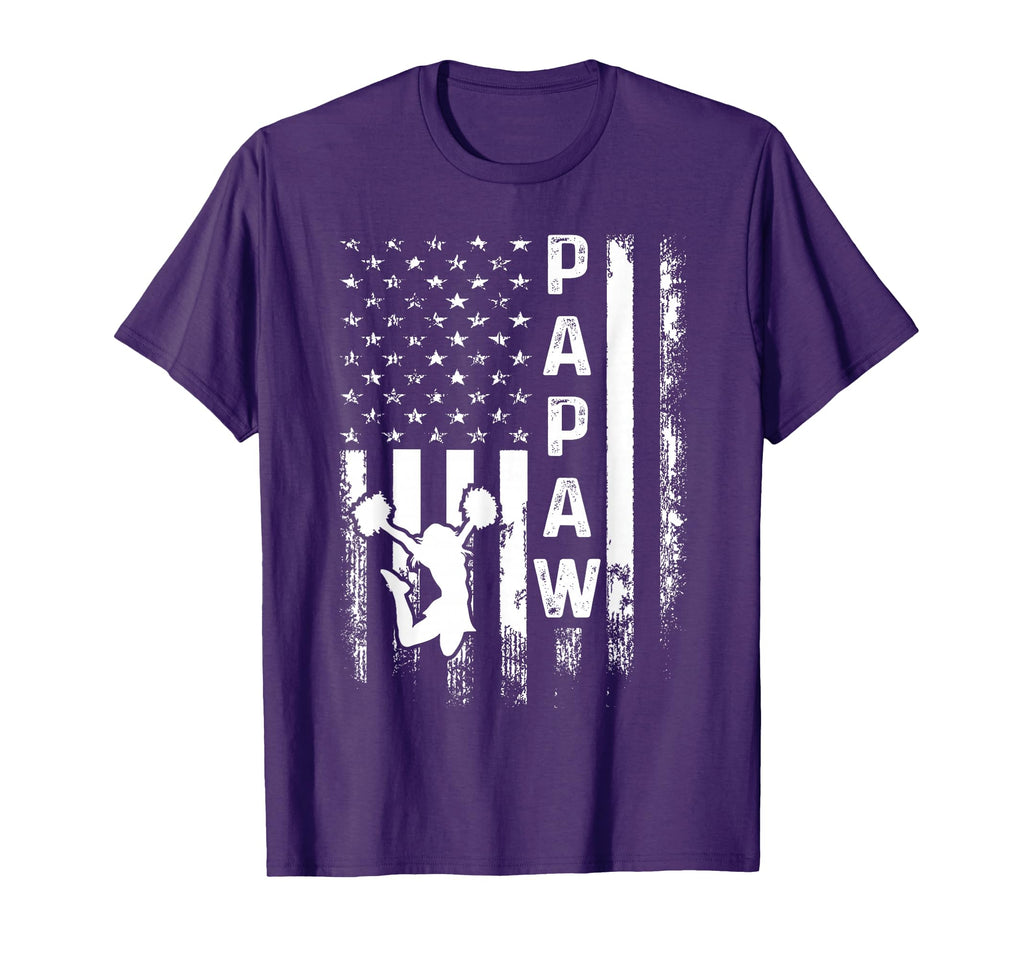 Cheerleader Cheer Papaw America Flag T-Shirt - Graphic Print for Adults - T-Shirt, Sweatshirt, Hoodie