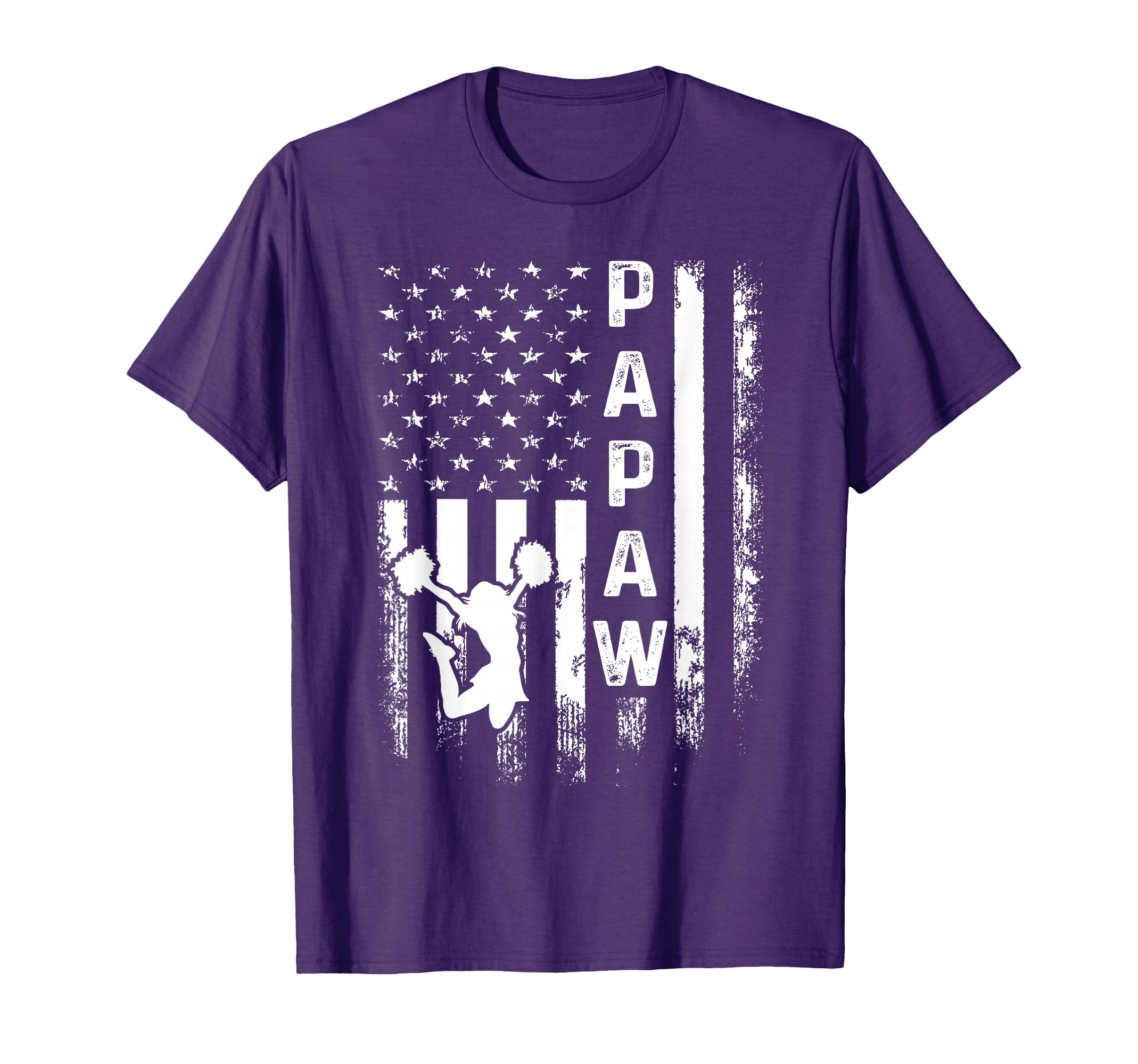Cheerleader Cheer Papaw America Flag T-Shirt - Graphic Print for Adults - T-Shirt, Sweatshirt, Hoodie