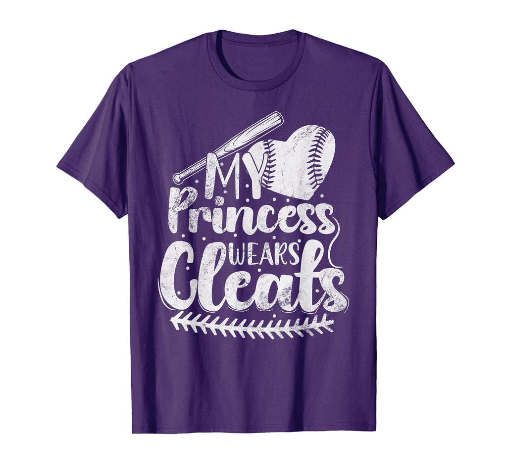 My Princess Wears Cleats Softball Dad T-Shirt - Custom Art Print Unisex - T-Shirt, Sweatshirt, Hoodie