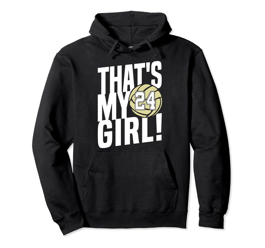 Number Twenty Four Thats My 24 Volleyball Hoodie - Streetwear Style Unisex - T-Shirt, Sweatshirt, Hoodie