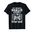 Proud Hockey Goalie Step Dad Hockey T-Shirt - Graphic Print Men Women - T-Shirt, Sweatshirt, Hoodie