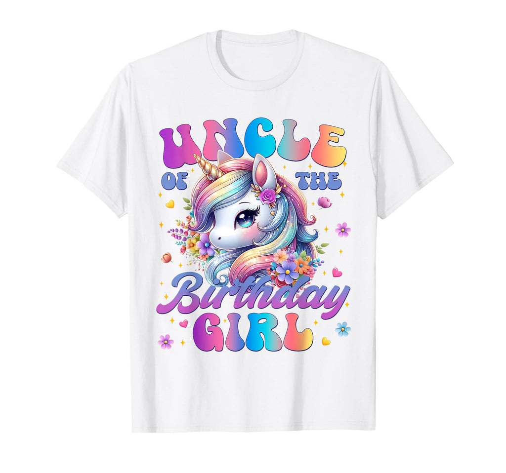 Uncle Birthday Unicorn Flower Family T-Shirt - Aesthetic Graphic Unisex - T-Shirt, Sweatshirt, Hoodie