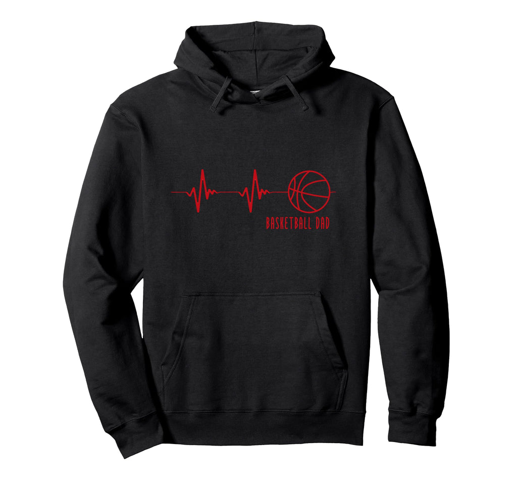 Basketball Dad Heartbeat Hoodie - Minimalist Print Men Women - T-Shirt, Sweatshirt, Hoodie