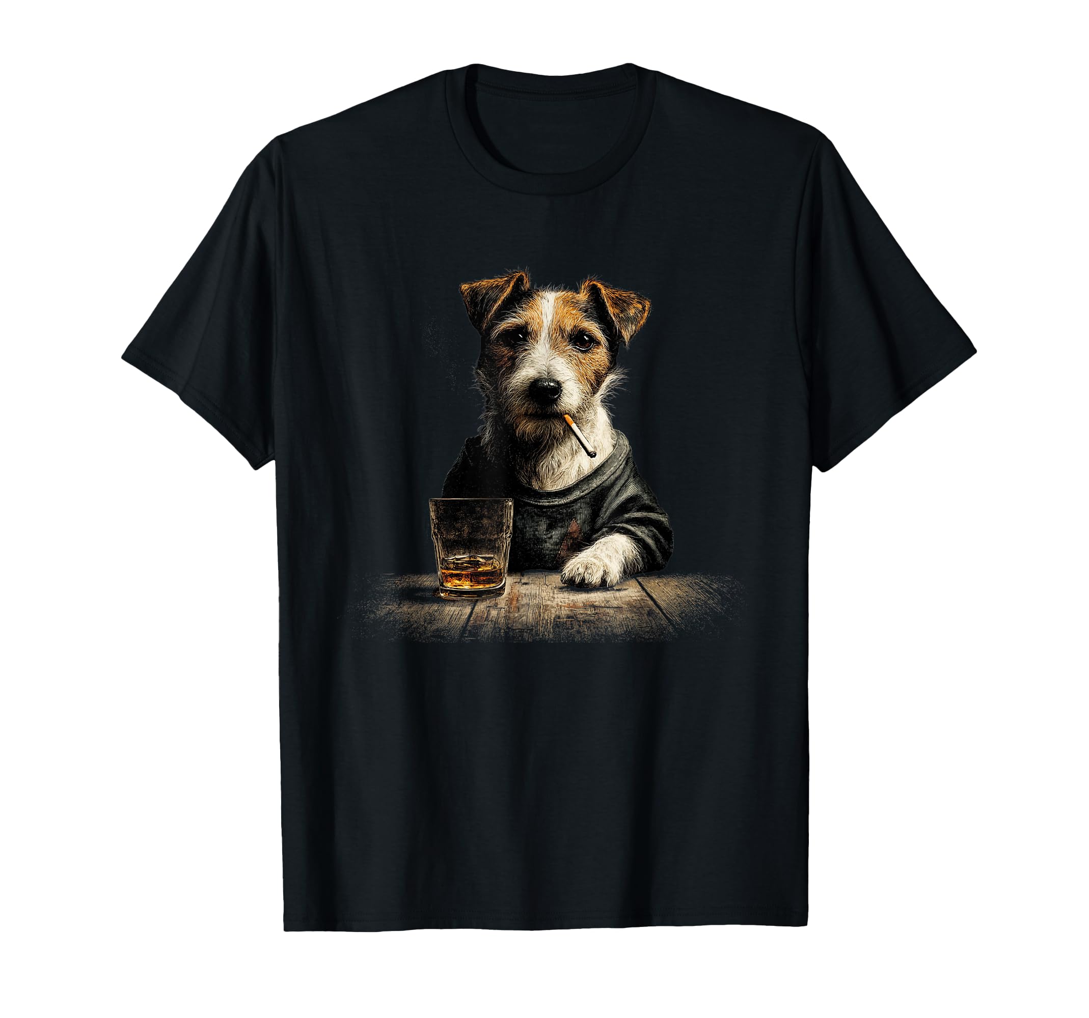 Smoking Jack Russell Funny Dog T-Shirt - Casual Everyday Wear Men Women - T-Shirt, Sweatshirt, Hoodie