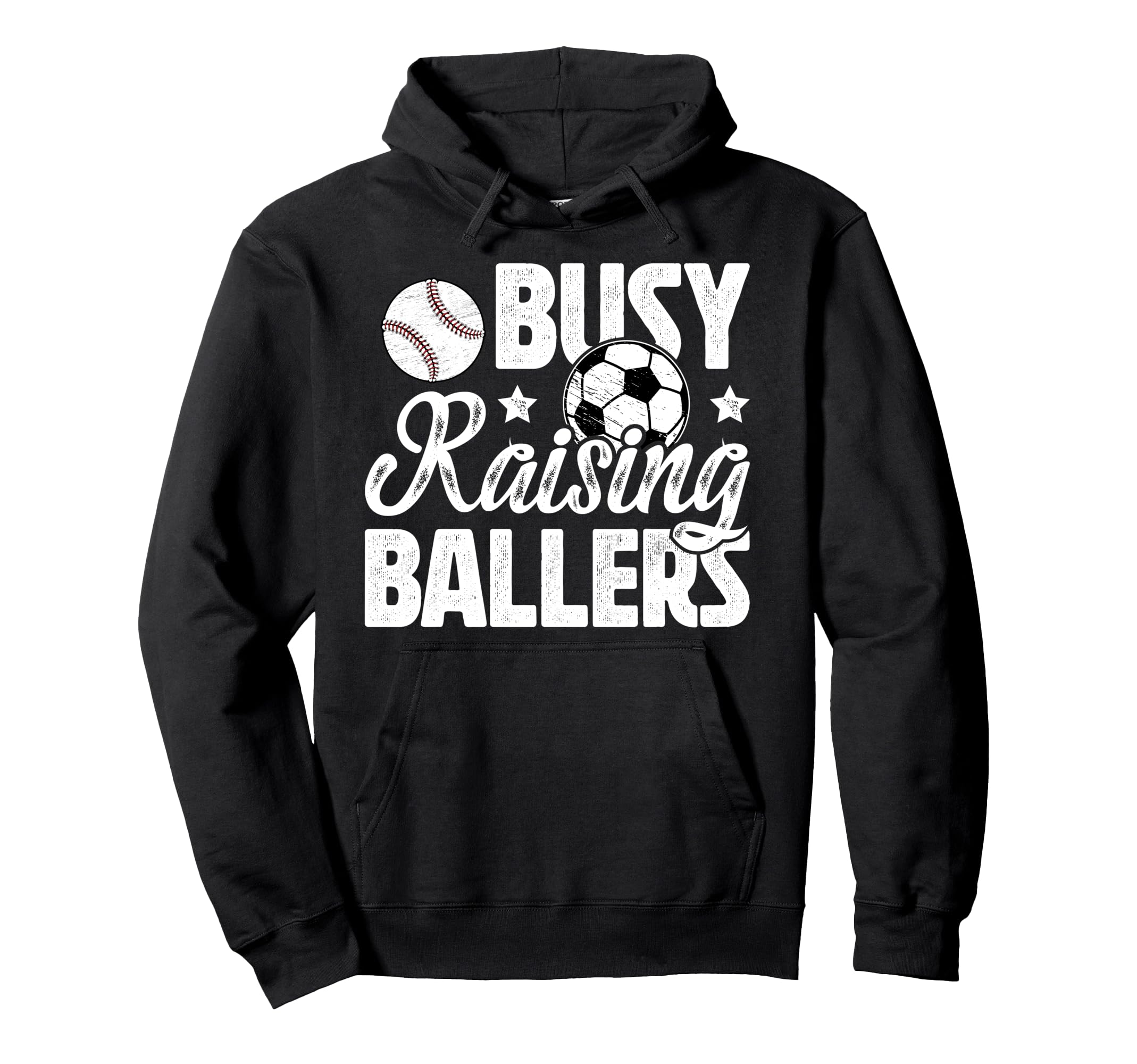 Busy Raising Ballers Soccer Baseball Hoodie - Trendy Graphic for Adults - T-Shirt, Sweatshirt, Hoodie