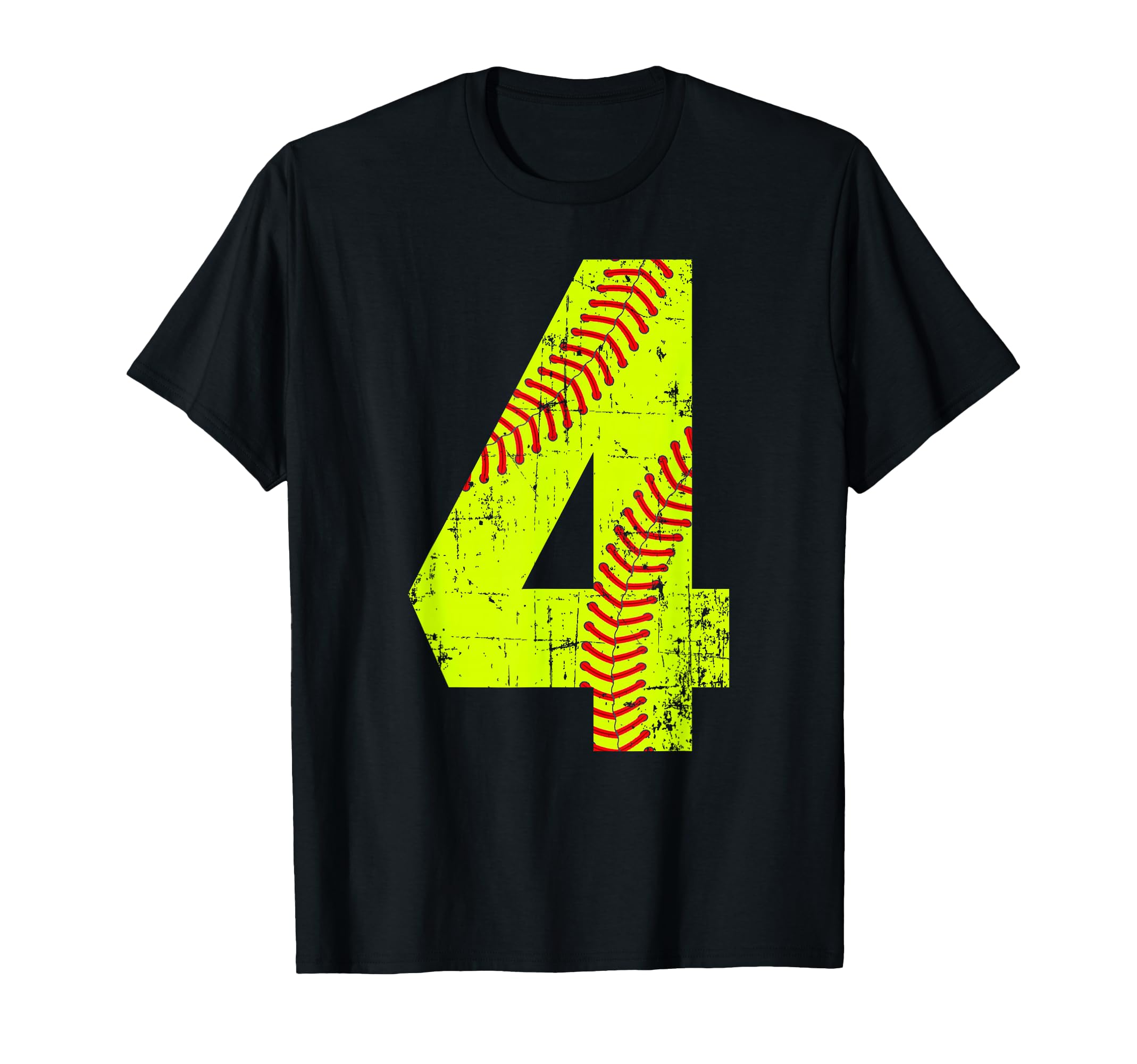 Softball 4 Jersey Number T-Shirt - Casual Everyday Wear Men Women - T-Shirt, Sweatshirt, Hoodie
