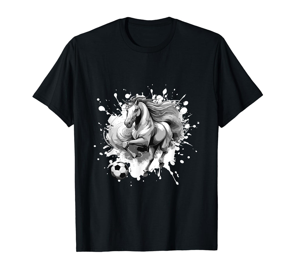 Horse Playing Soccer Animal Soccer T-Shirt - Fun Novelty Design for Adults - T-Shirt, Sweatshirt, Hoodie