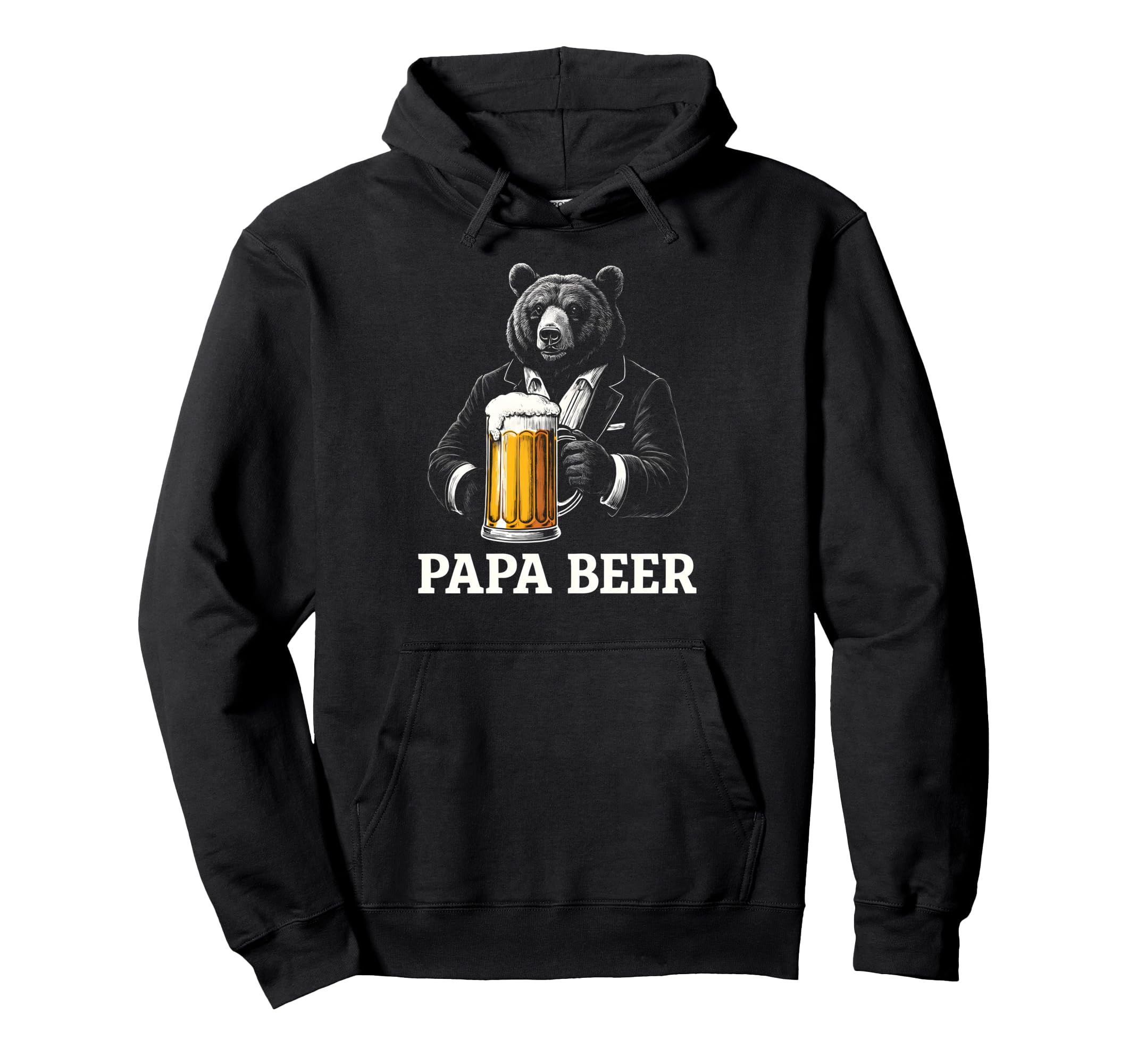 Papa Beer Funny Dad Bear Drinking Hoodie - Aesthetic Graphic Unisex - T-Shirt, Sweatshirt, Hoodie