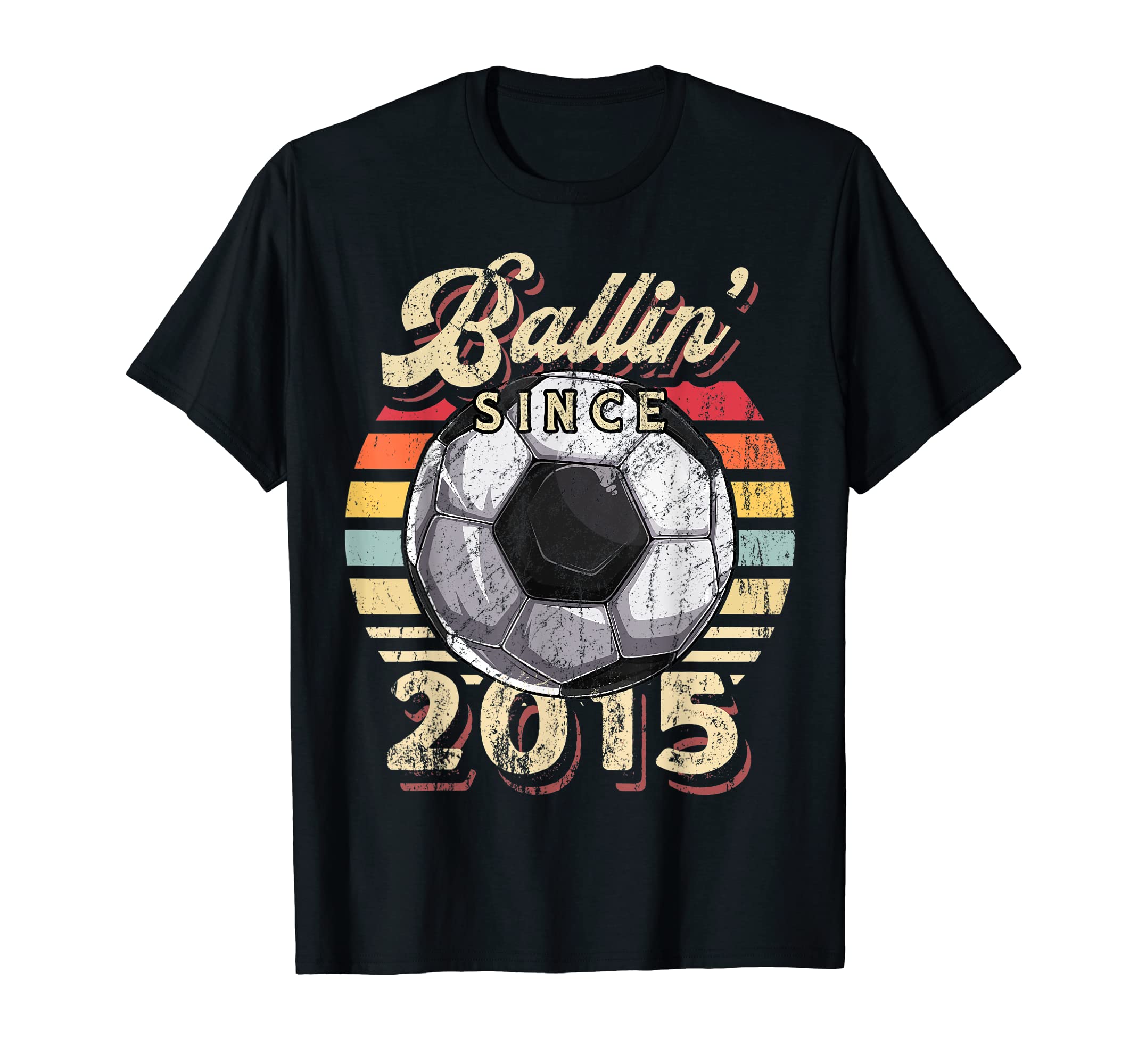 Ballin Since 2015 7Th Soccer Birthday T-Shirt - Trendy Graphic Men Women - T-Shirt, Sweatshirt, Hoodie