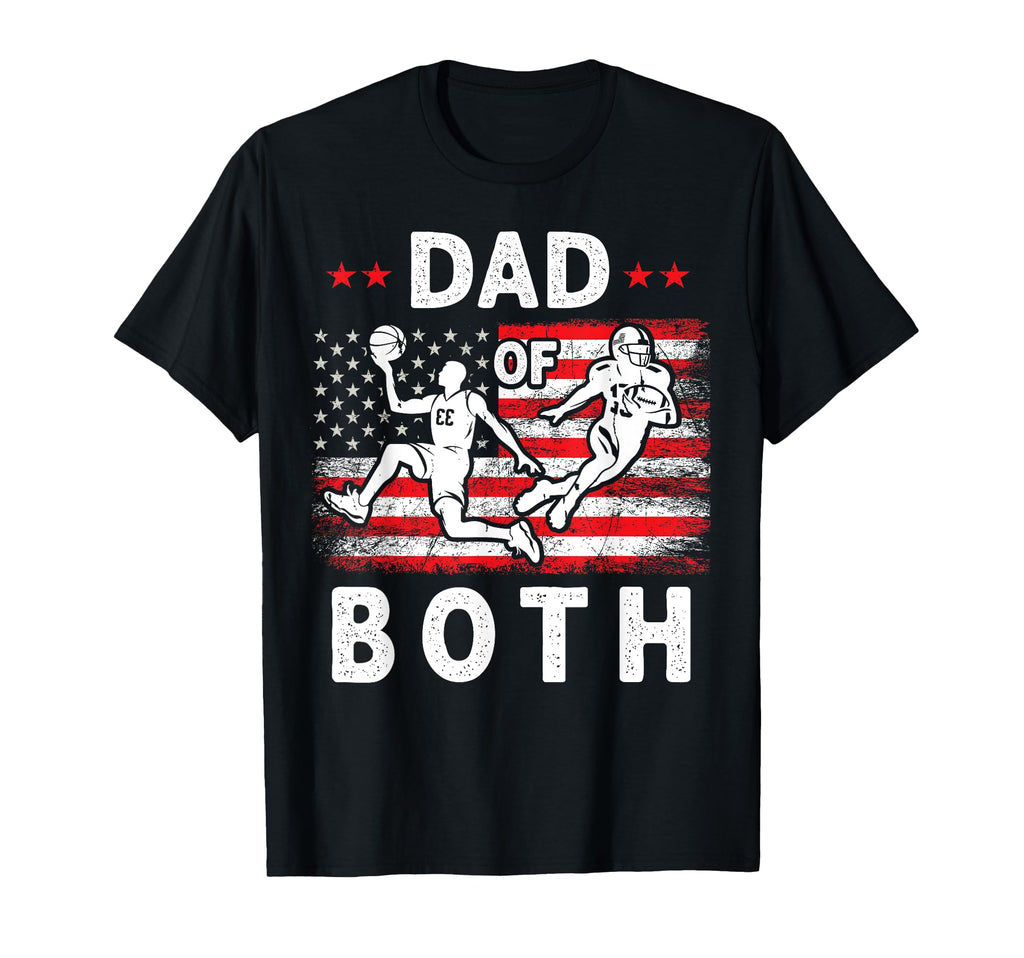 Usa Flag Dad Both Funny Basketball T-Shirt - Fun Novelty Design for Adults - T-Shirt, Sweatshirt, Hoodie