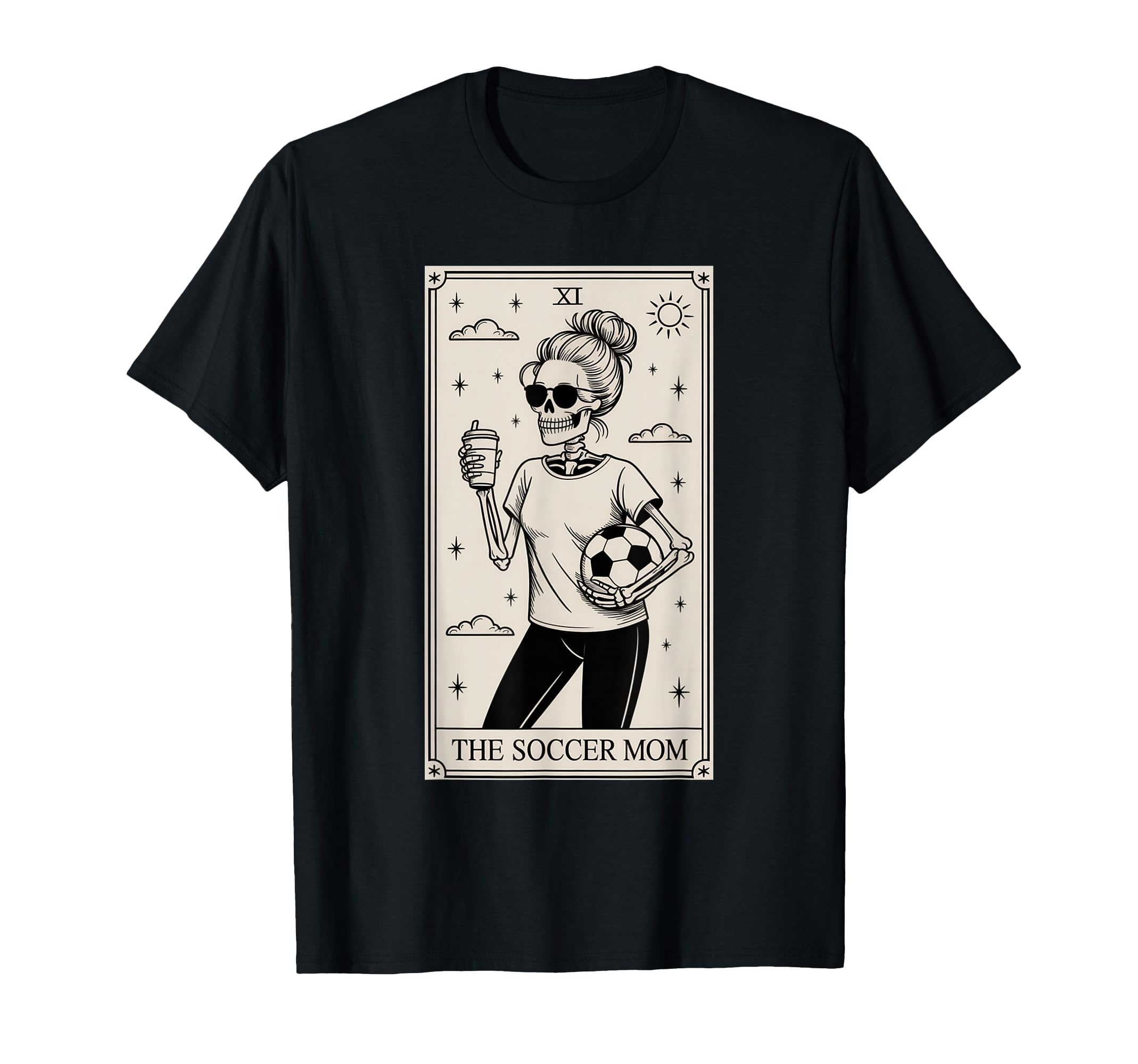 Soccer Mom Skeleton Tarot Card T-Shirt - Trendy Graphic Unisex - T-Shirt, Sweatshirt, Hoodie