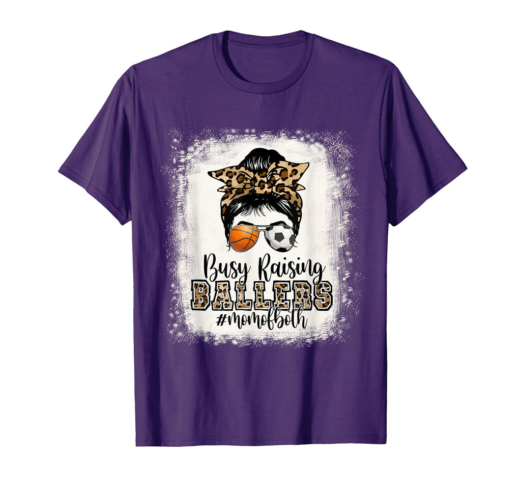 Busy Raising Ballers Mom Both Basketball T-Shirt - Graphic Print Unisex - T-Shirt, Sweatshirt, Hoodie