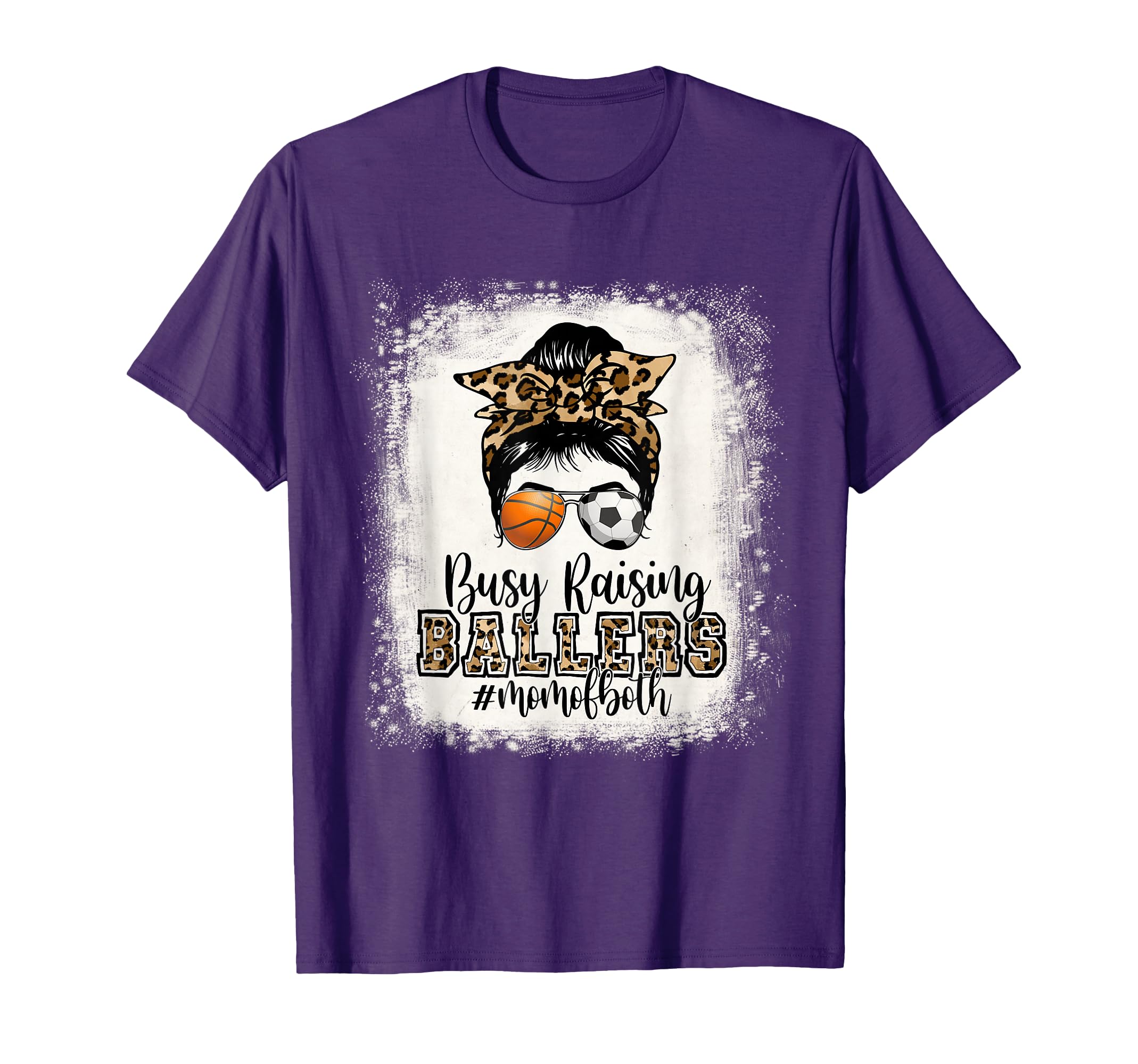 Busy Raising Ballers Mom Both Basketball T-Shirt - Graphic Print Unisex - T-Shirt, Sweatshirt, Hoodie