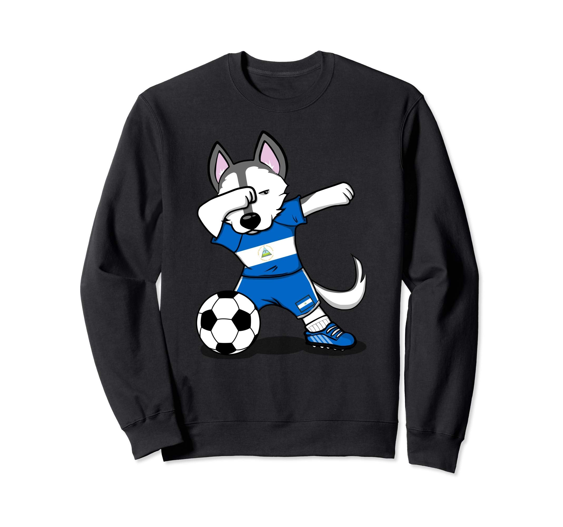 Dabbing Husky Dog Nicaragua Sweatshirt - Casual Everyday Wear Unisex - T-Shirt, Sweatshirt, Hoodie