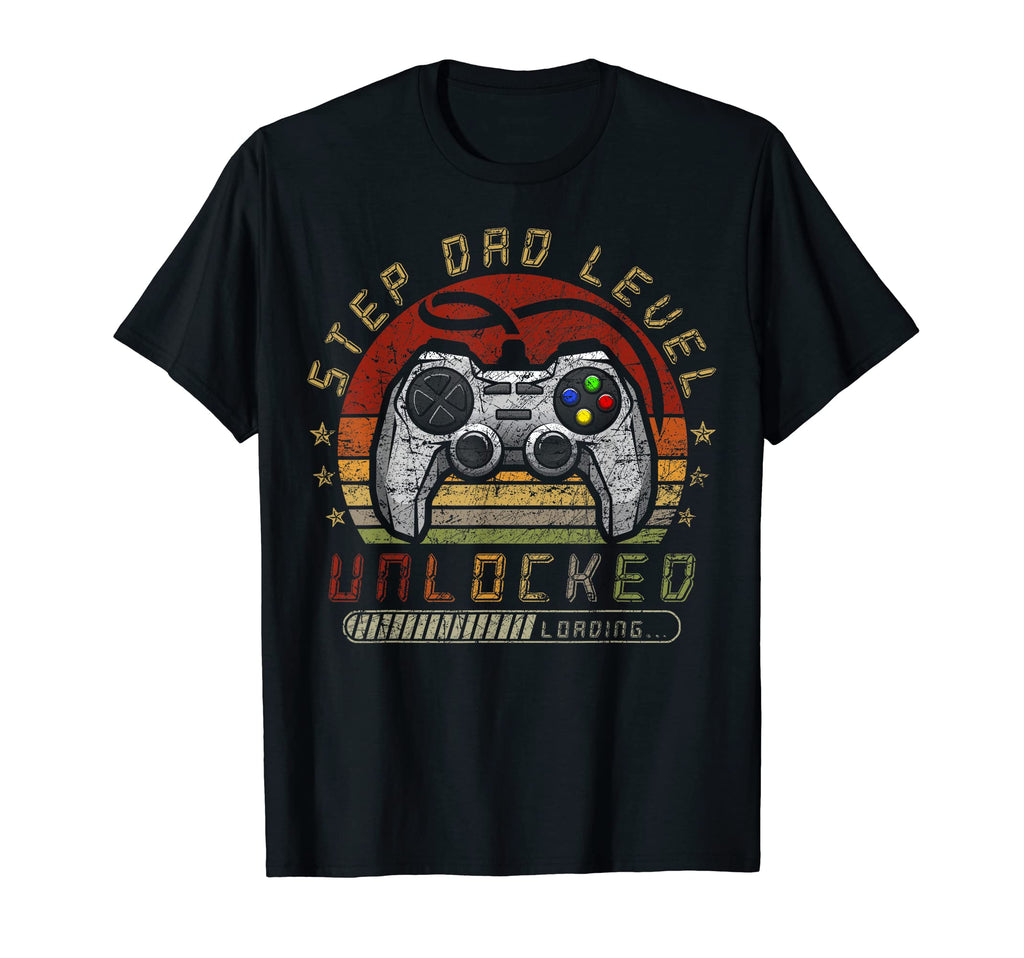 Step Dad Level Unlocked Video Gamer Step T-Shirt - Graphic Print Men Women - T-Shirt, Sweatshirt, Hoodie