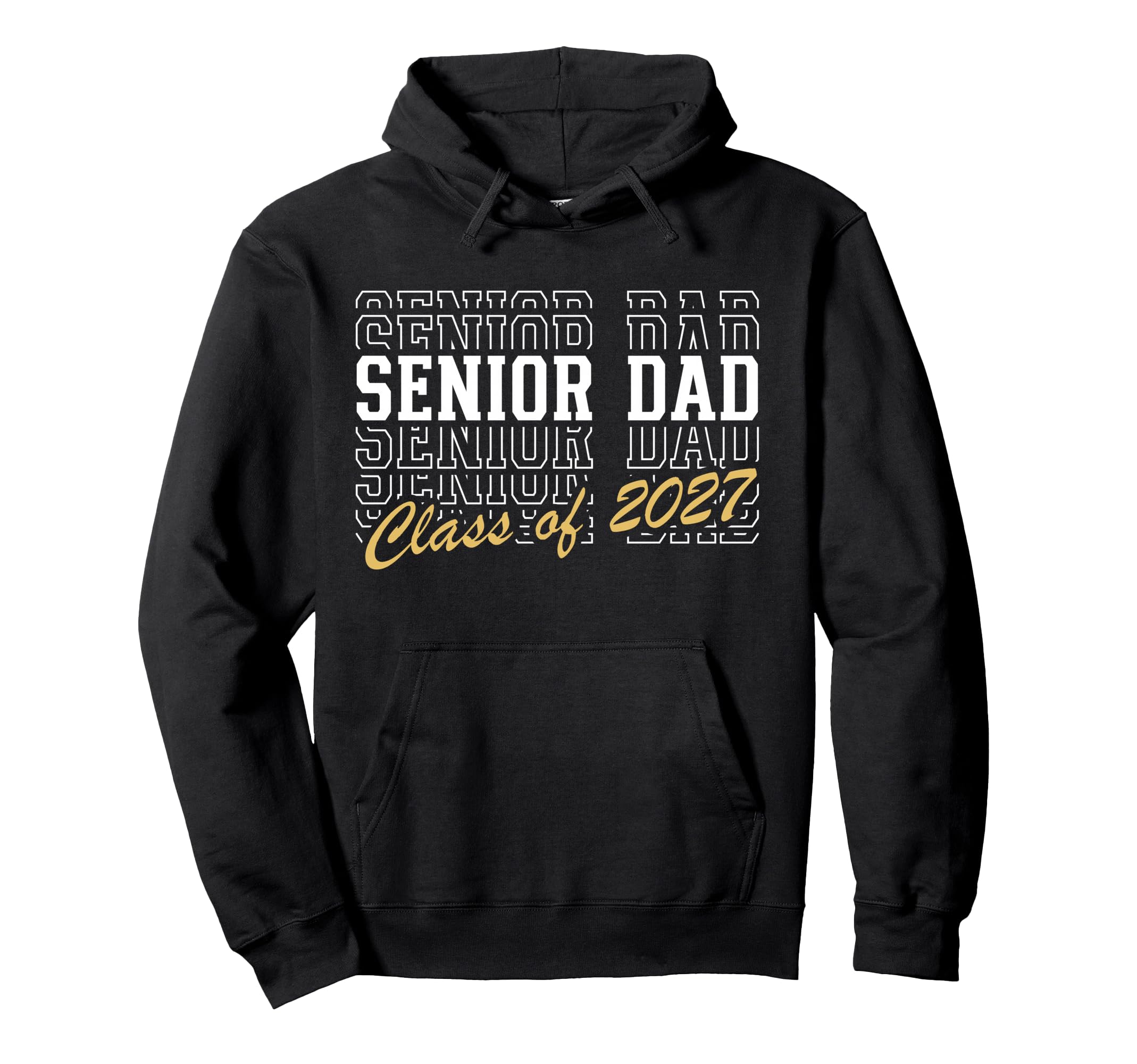 Senior Dad Class 2027 Striped Graduate Hoodie - Fun Novelty Design Unisex - T-Shirt, Sweatshirt, Hoodie