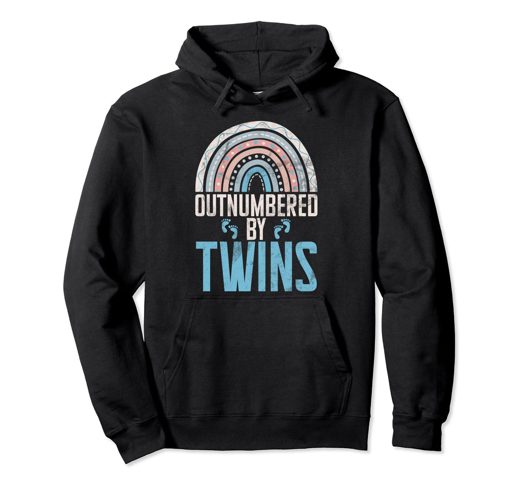Outnumbered Twins Twin Dad Hoodie - Unique Graphic Men Women - T-Shirt, Sweatshirt, Hoodie