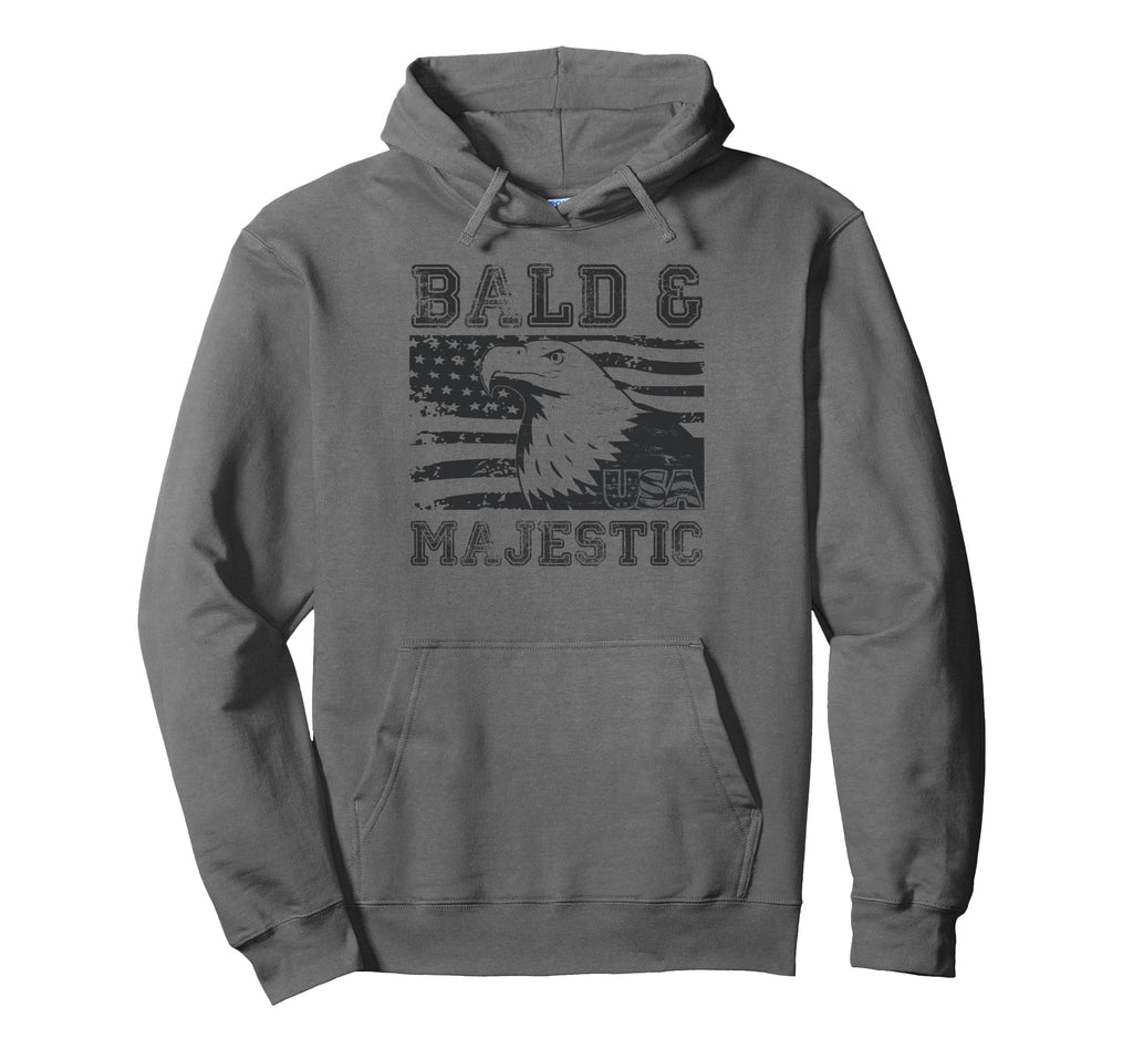 Bald Majestic Usa Bald Guy Dad Hoodie - Casual Everyday Wear Men Women - T-Shirt, Sweatshirt, Hoodie